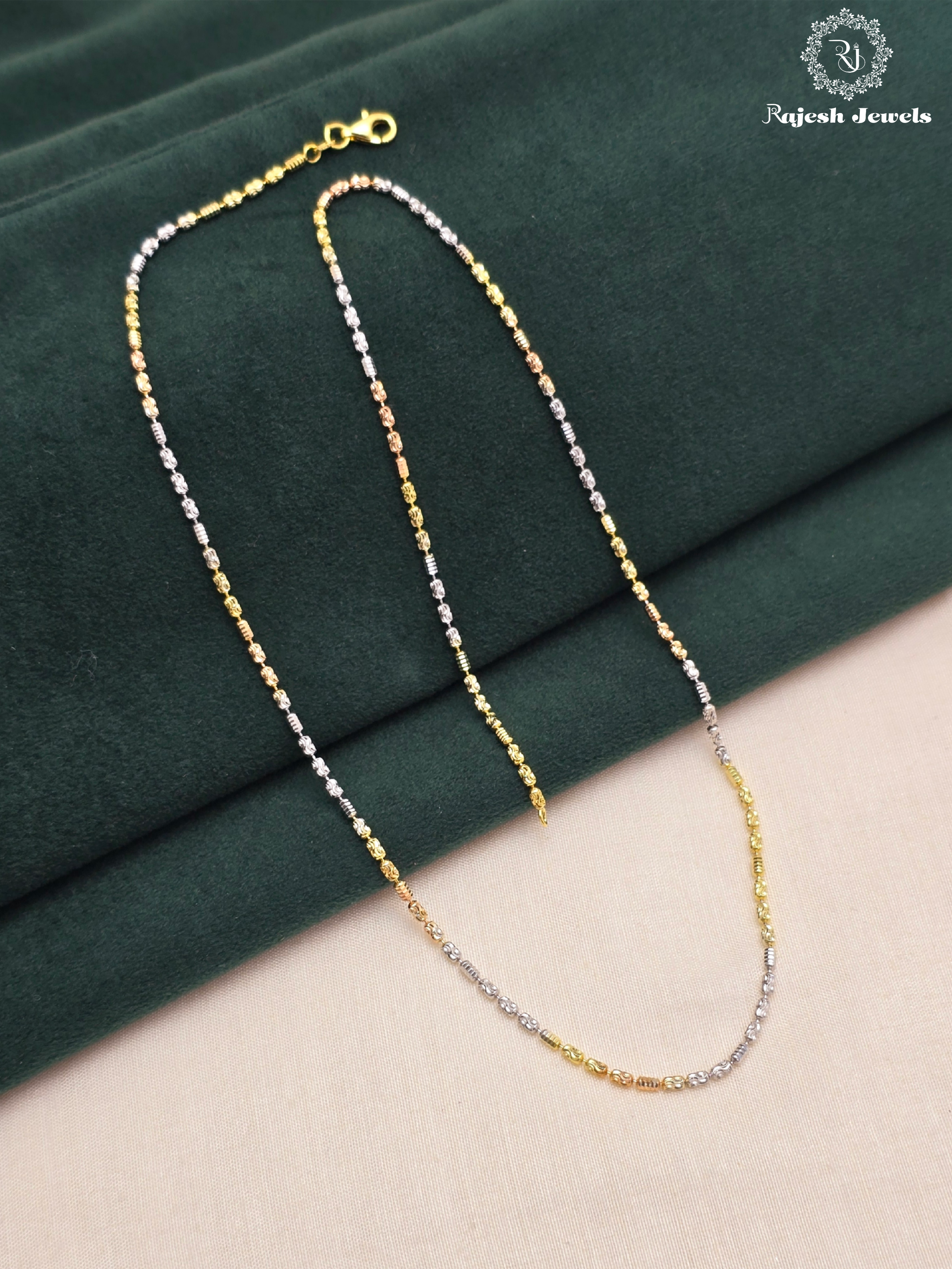 Remarkable Tricolour Silver Neckchain