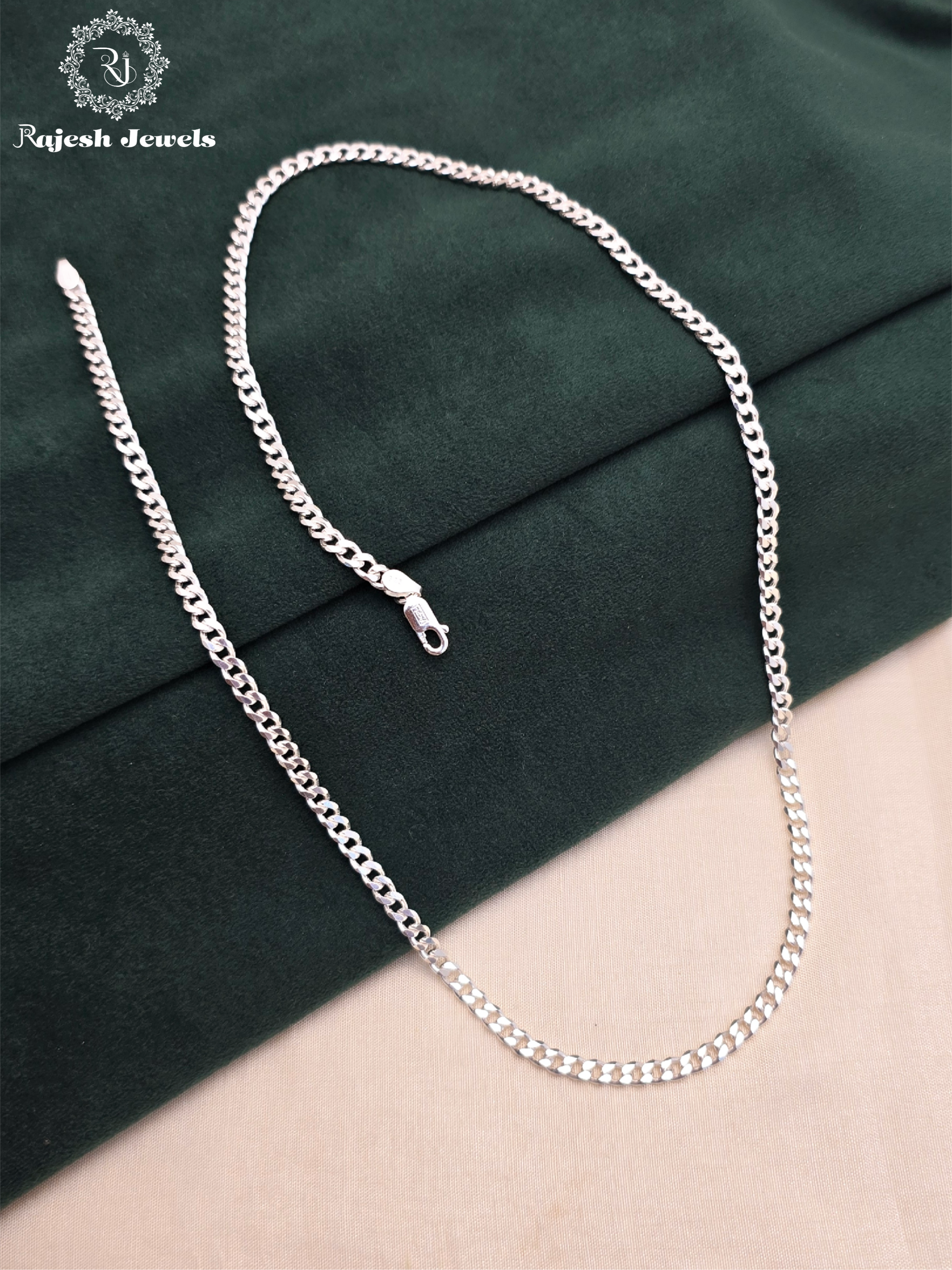 Amazing Curb Sterling Silver Men's Chain