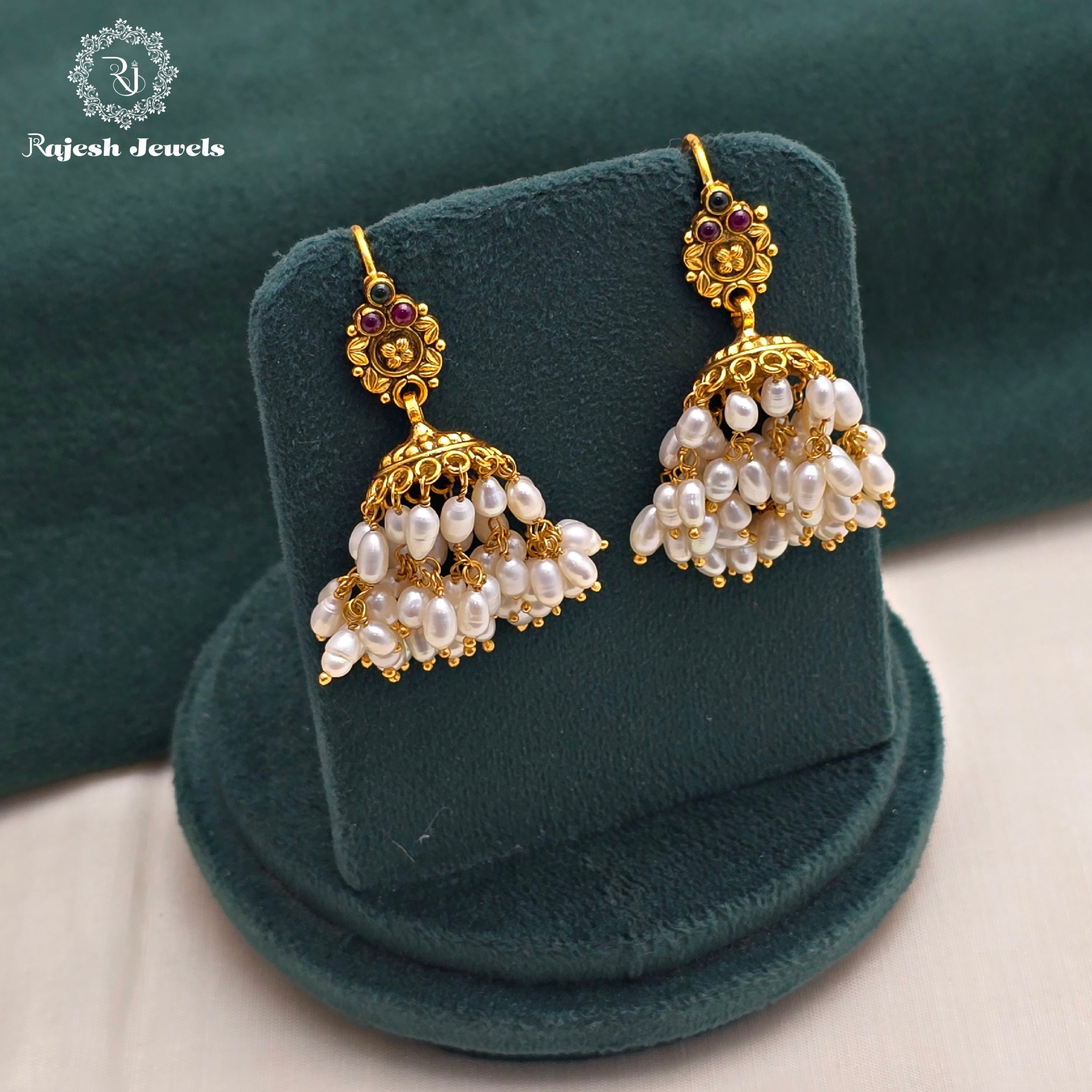 Guttapusalu Silver Gold Plated Jhumka Earrings