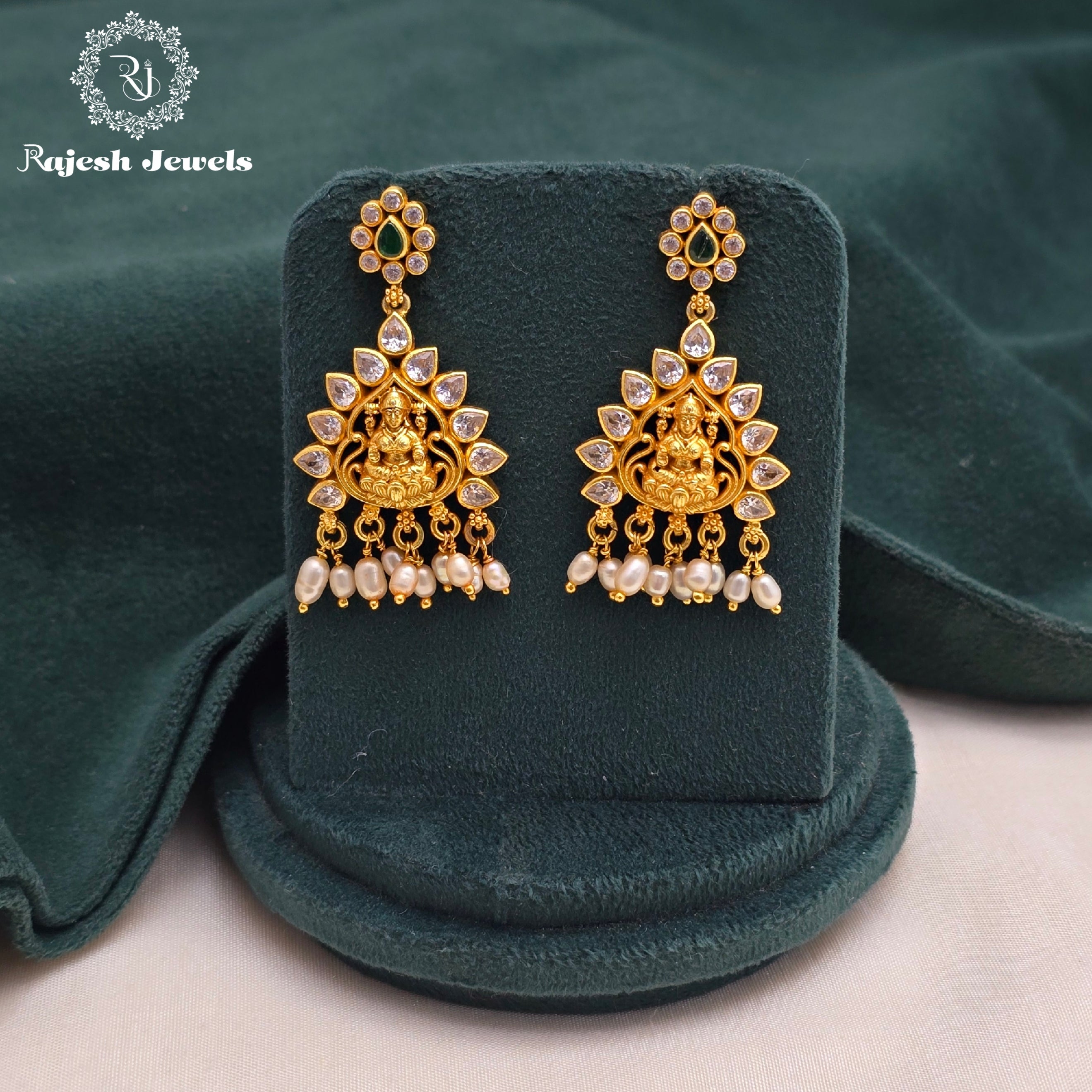Shimmering Lakshmi Chandbali Earrings