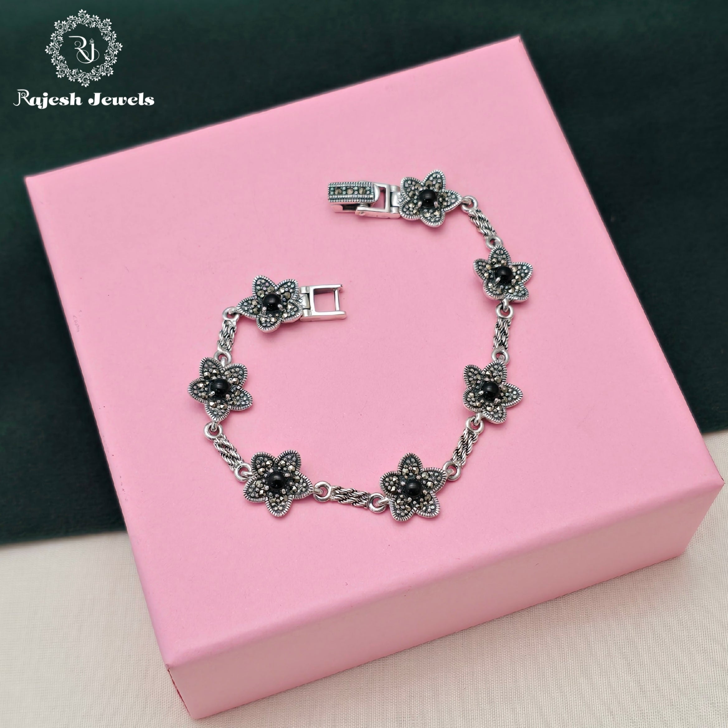 Lavish Floral Marcasite Bracelet