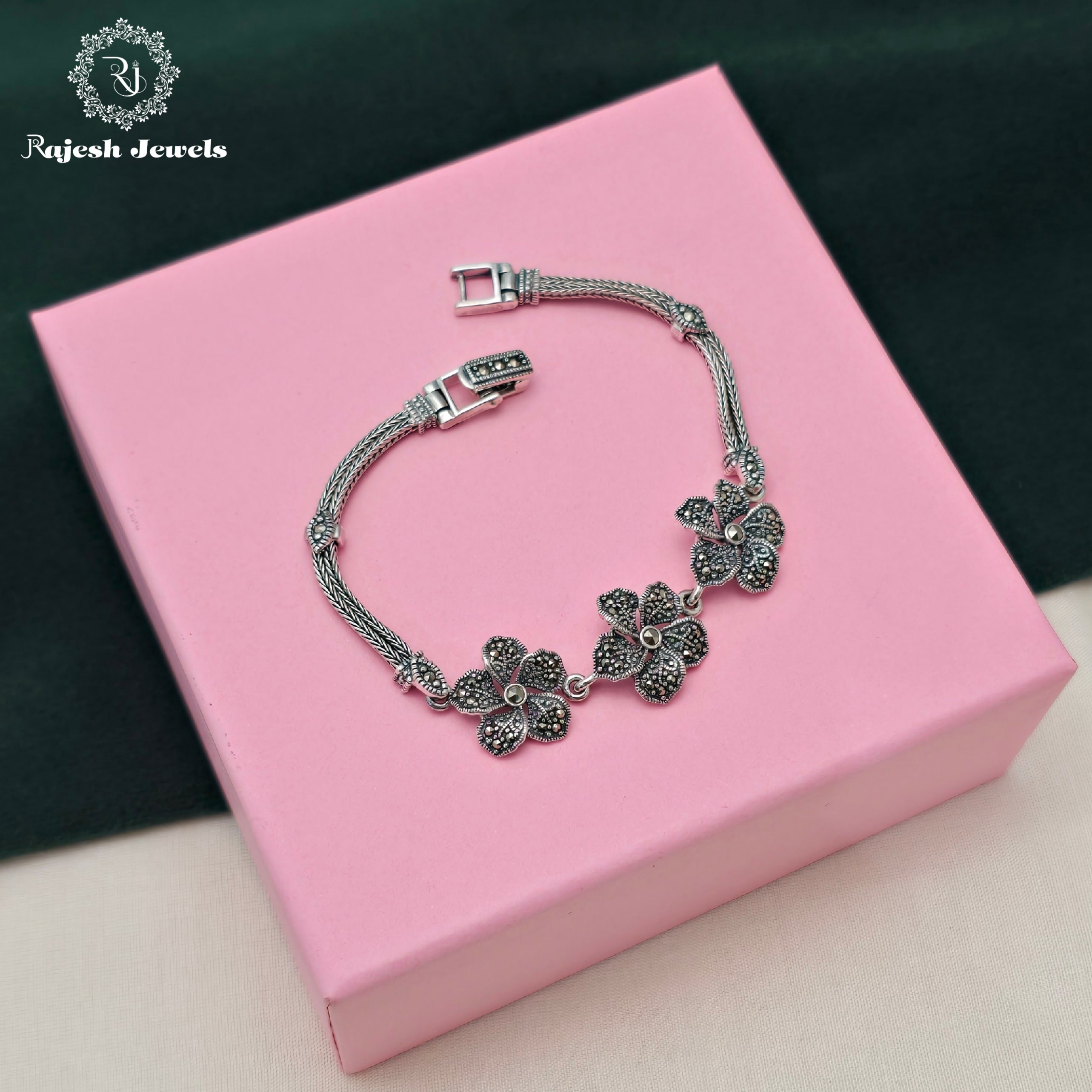Blossom Floral Marcasite Bracelet