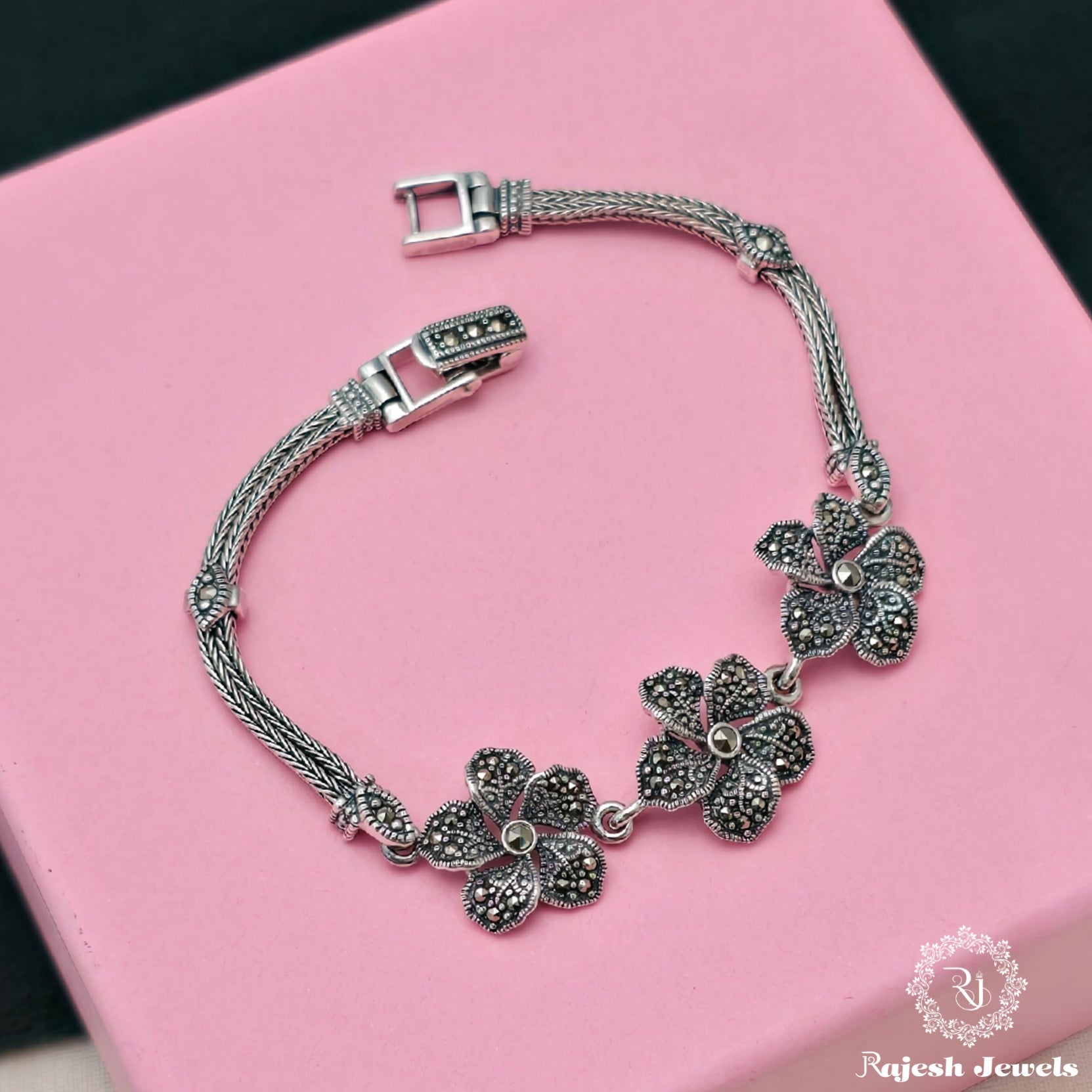 Blossom Floral Marcasite Bracelet