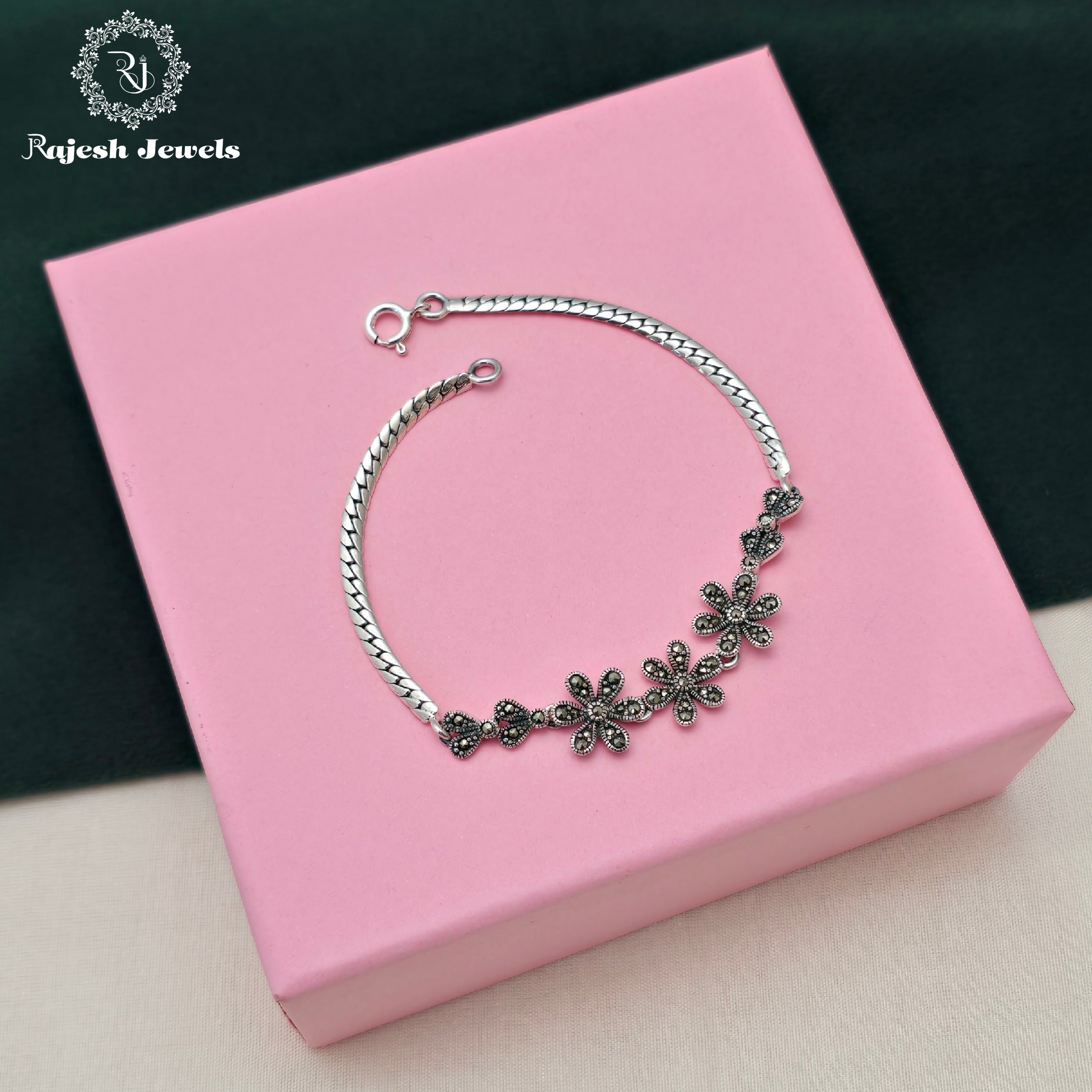 Loveable Floral Marcasite Bracelet
