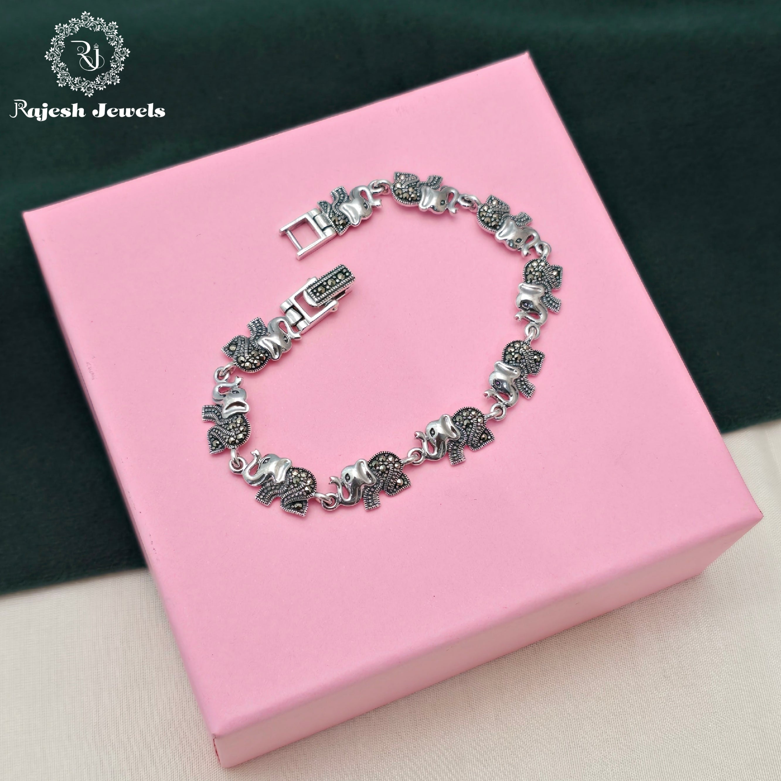 Adorable Elephant Marcasite Bracelet