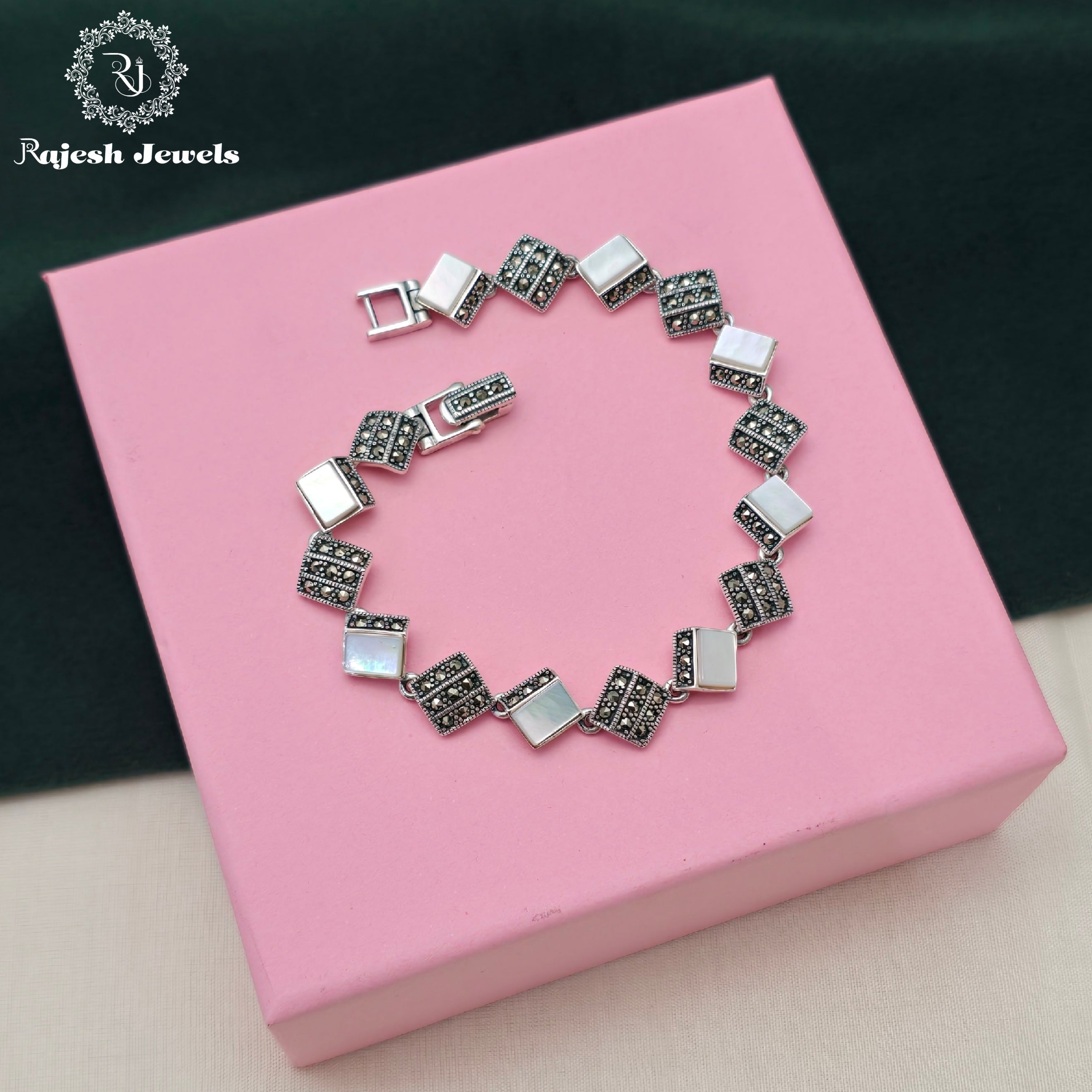 Opulent Squared Marcasite Bracelet