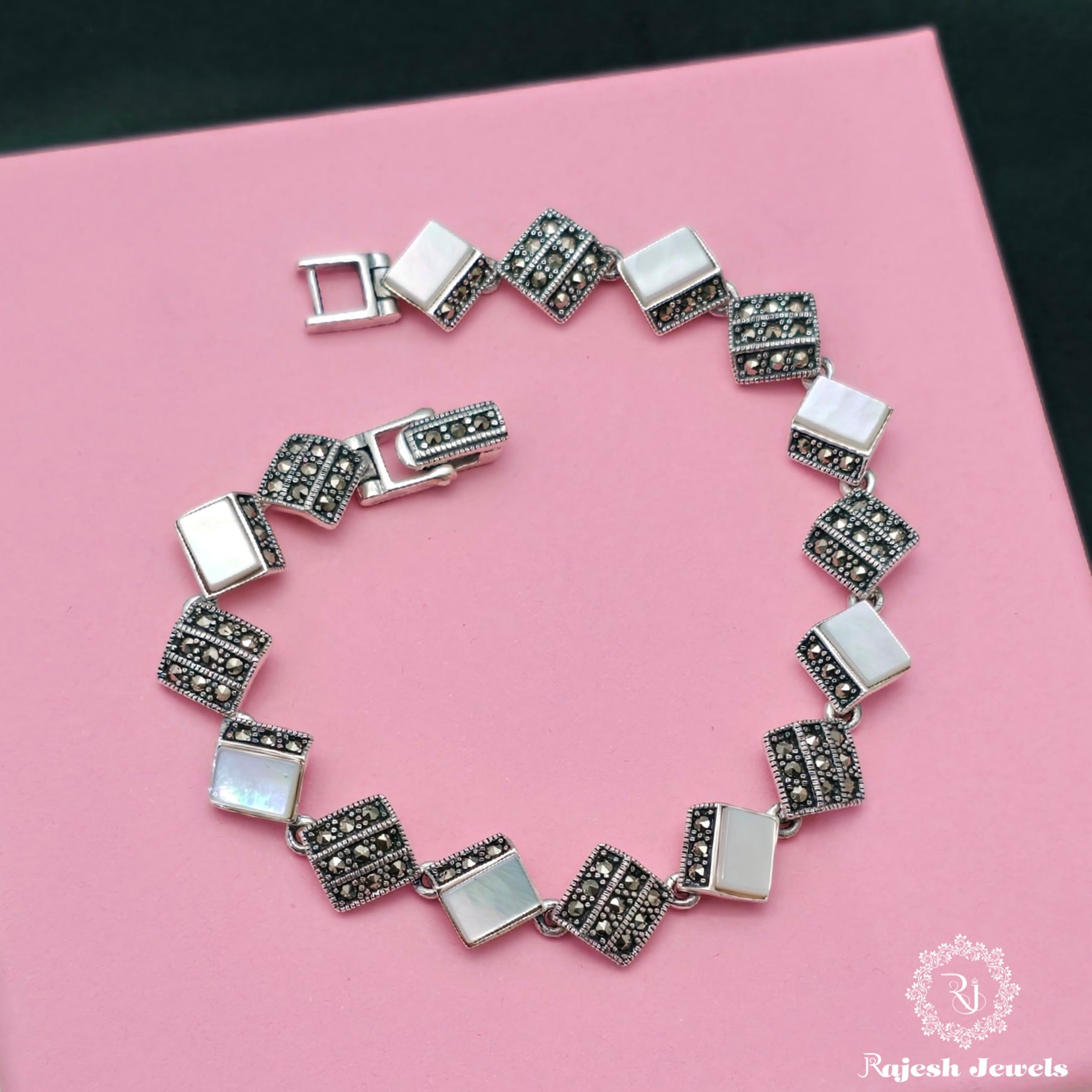 Opulent Squared Marcasite Bracelet