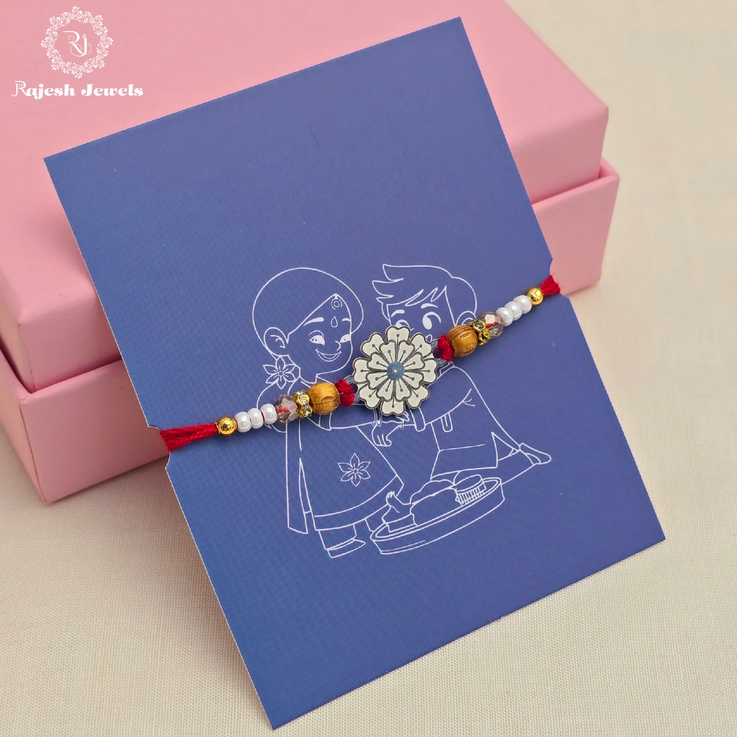 Floral Silver Rakhi