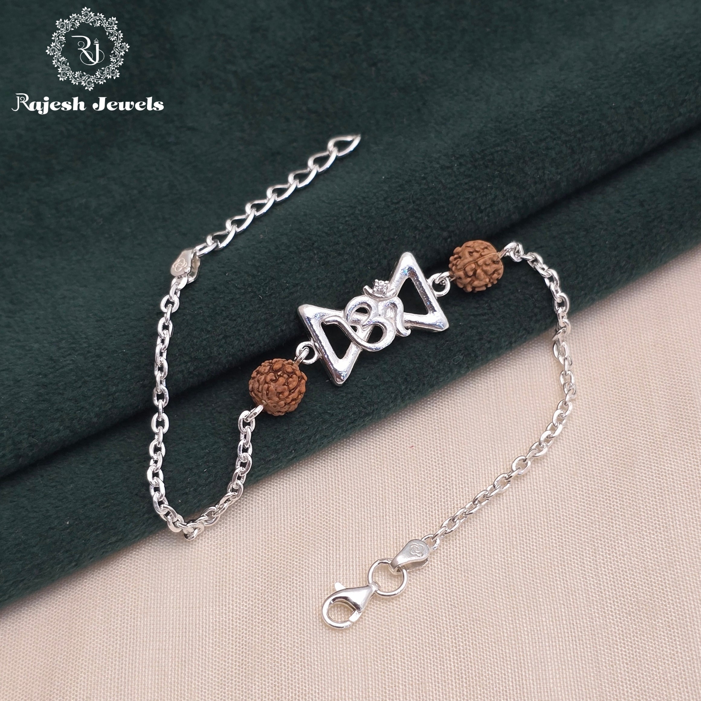 Rudraksh Om Silver Rakhi