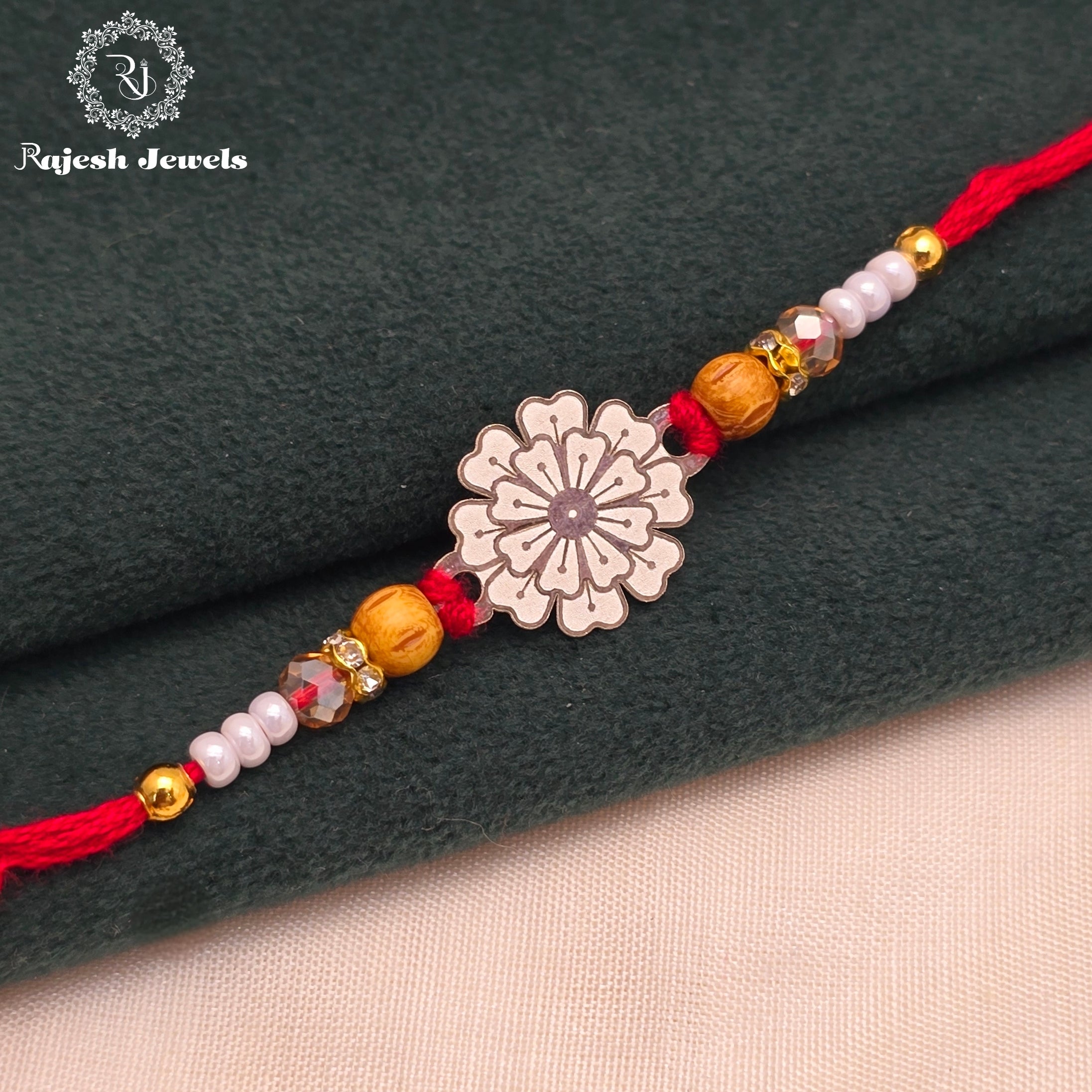 Floral Silver Rakhi