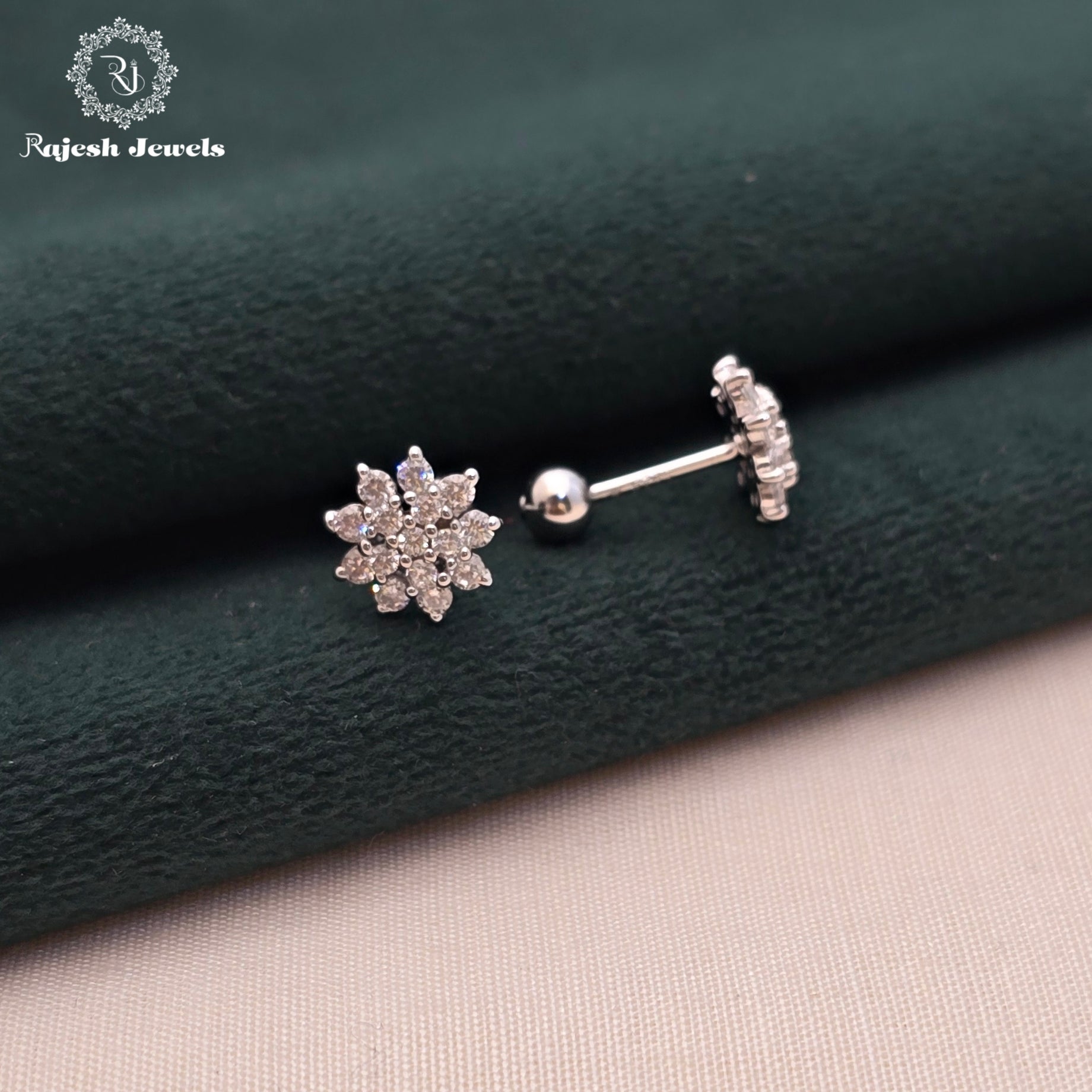 Glittering Cz Helix Earrings