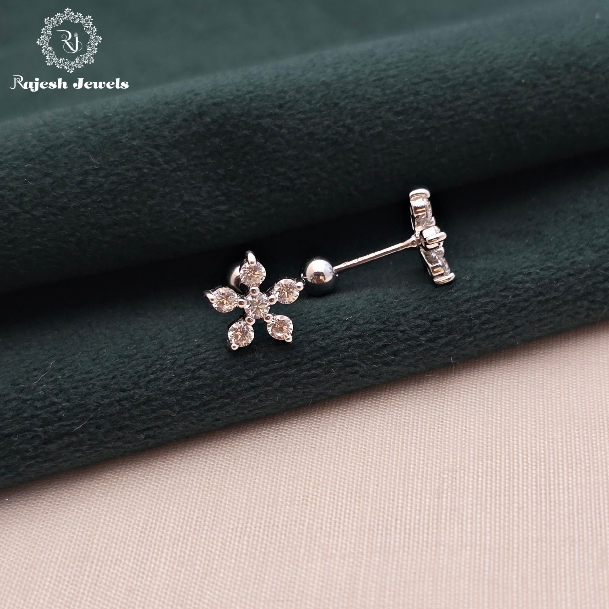 Five Stone Cz Stud Earrings