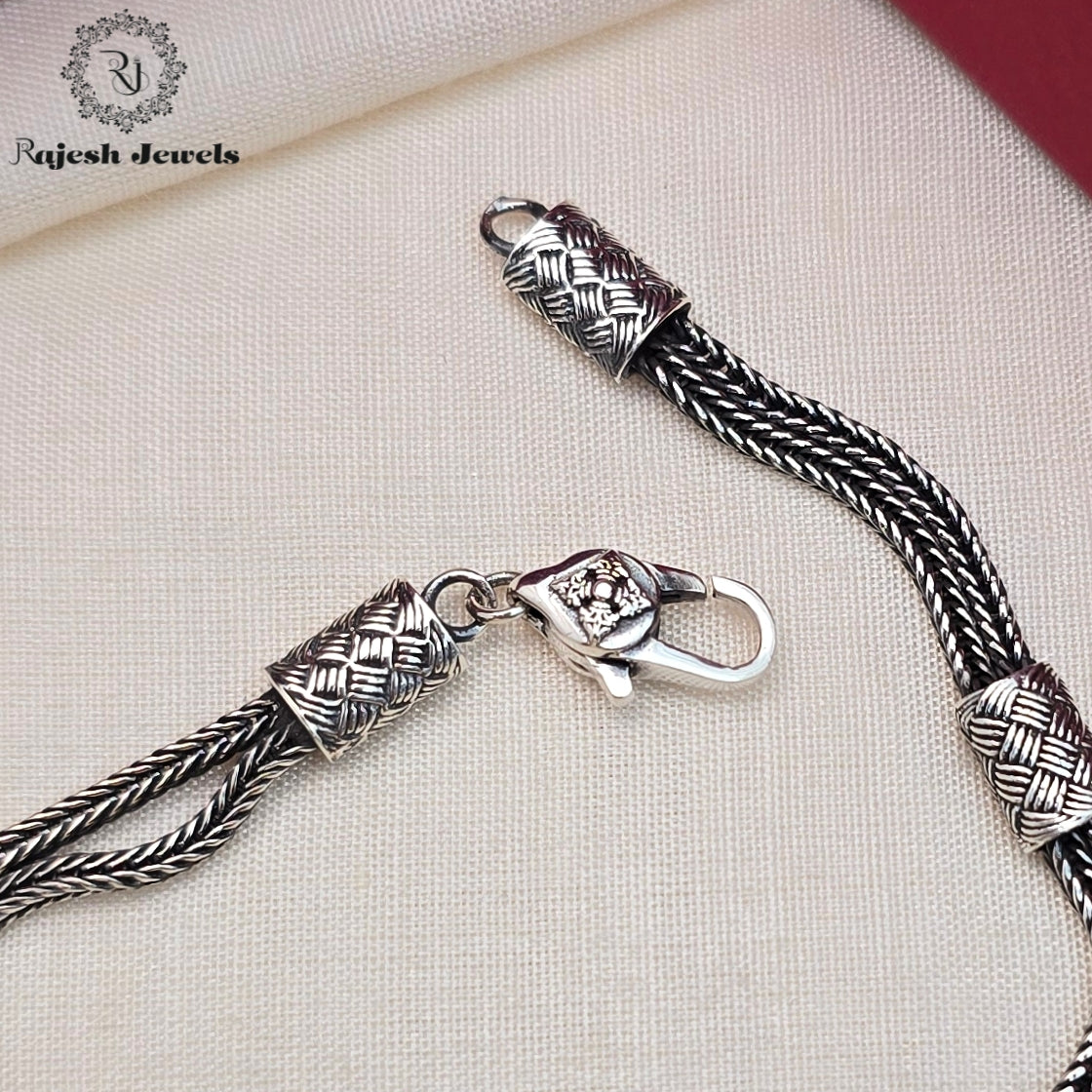 Twisted Foxtail Oxidised Men's Bracelet