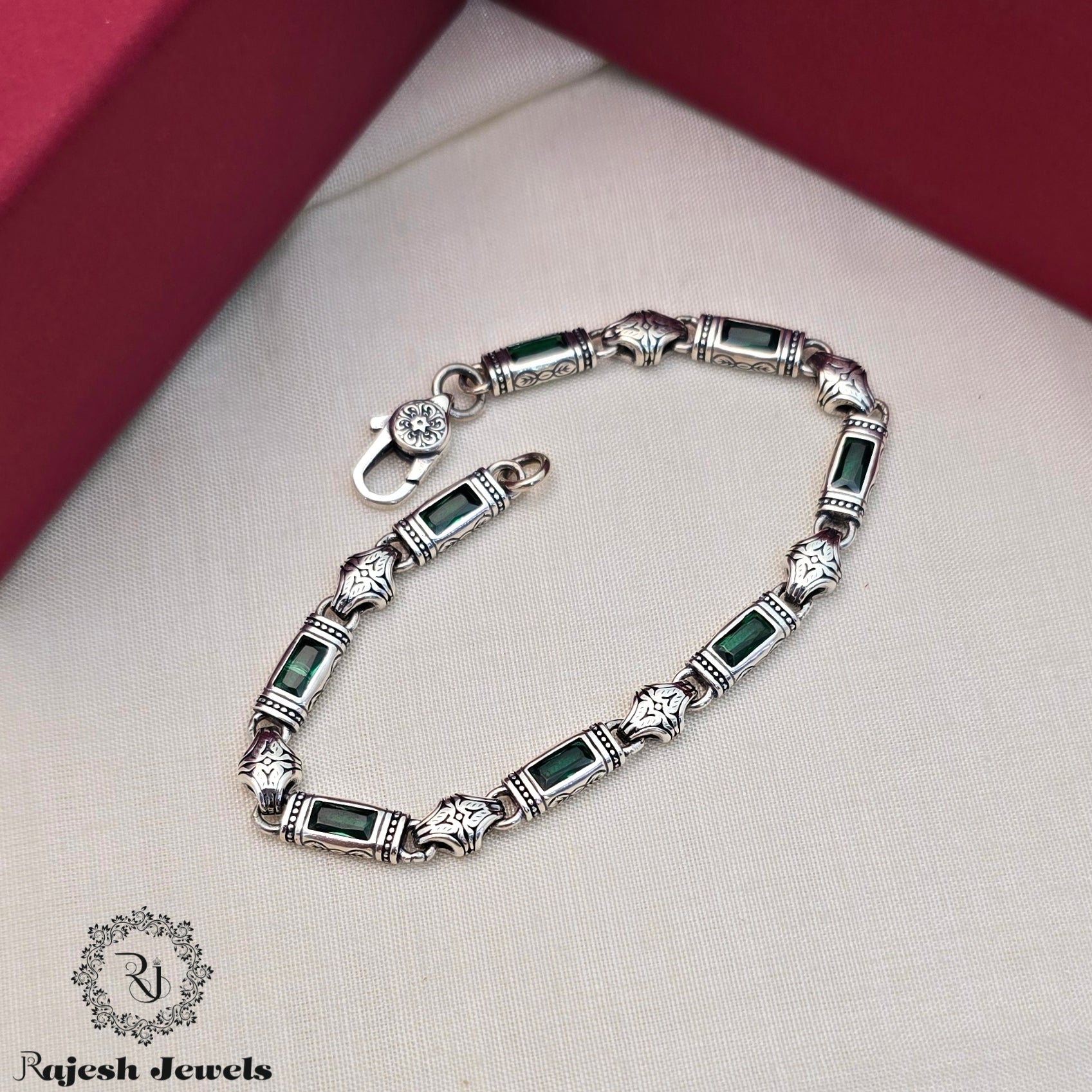 Lavish Emerald Turkish Men's Bracelet