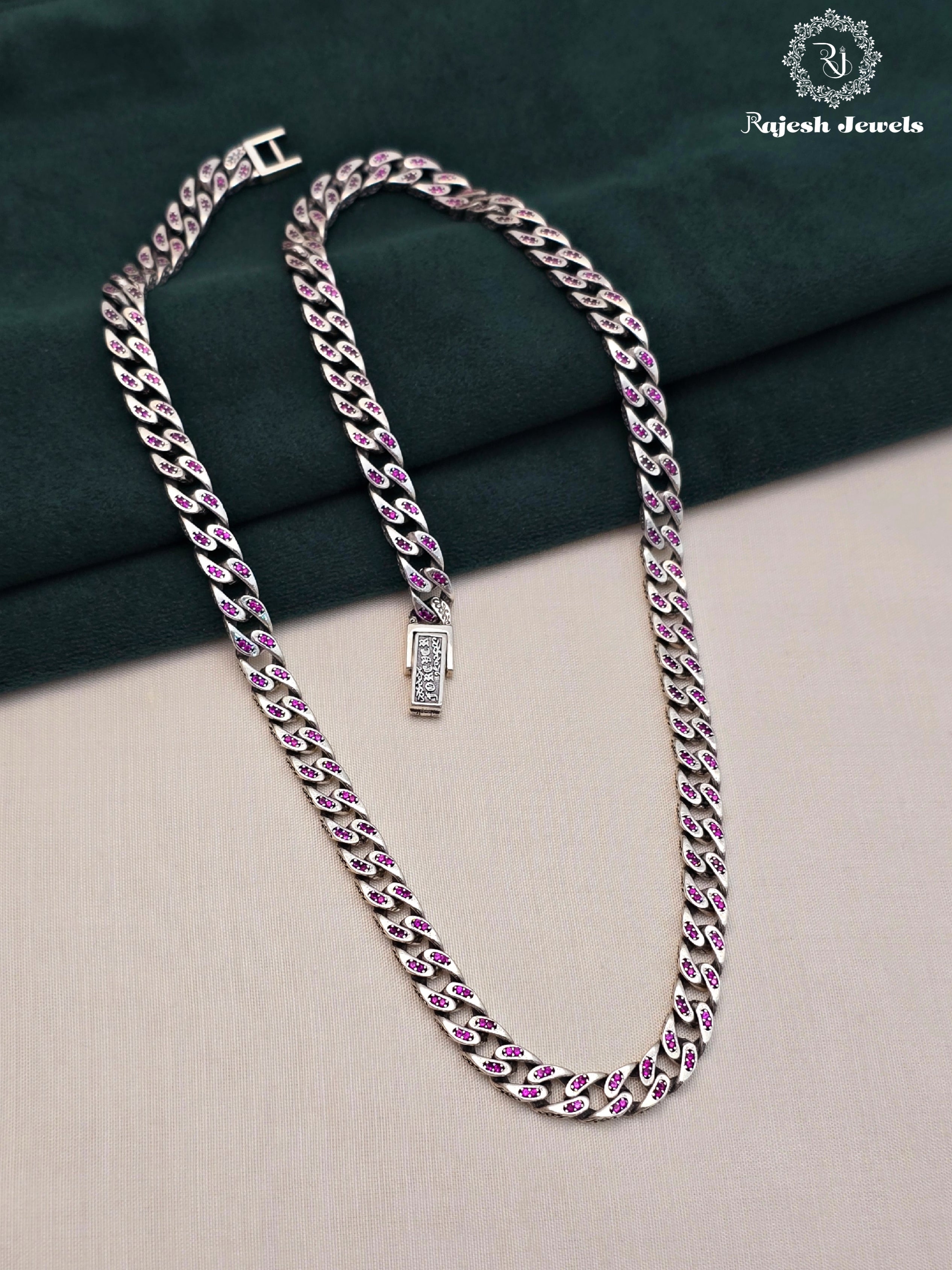 Noble Ruby Studded Cuban Neckchain