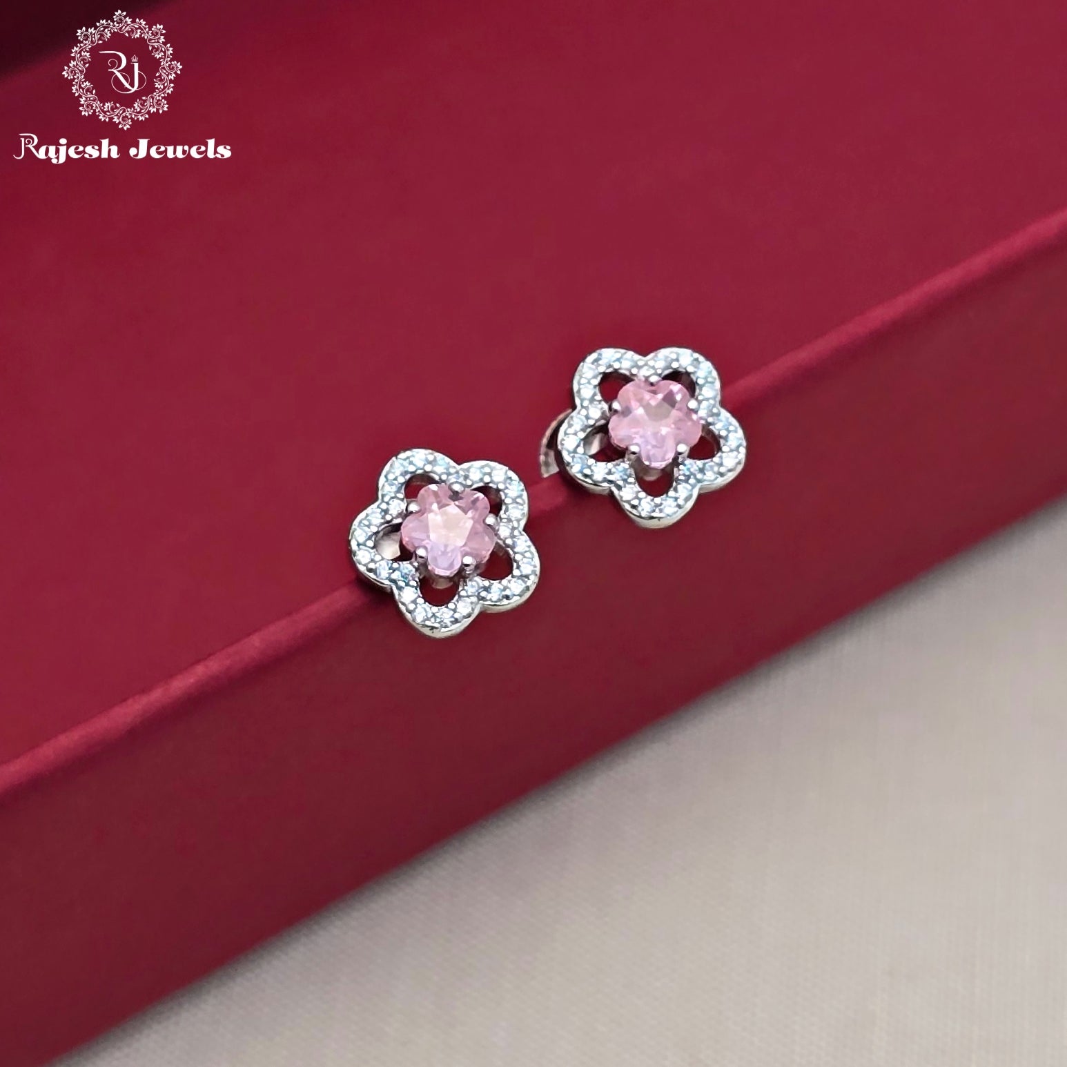 Fabulous Pink Solitaire Stud Earring