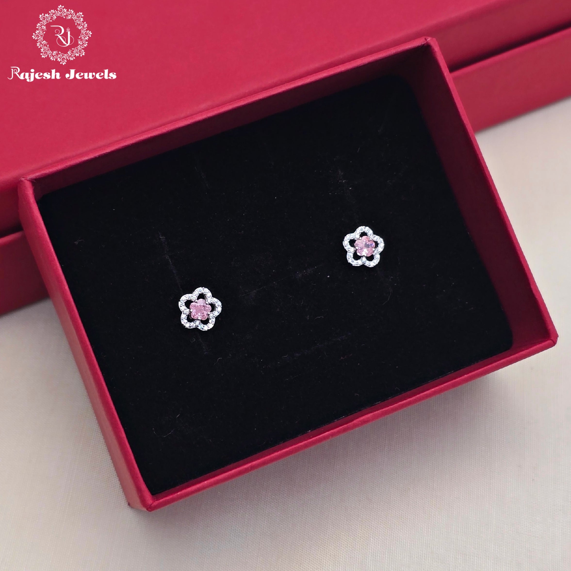 Fabulous Pink Solitaire Stud Earring