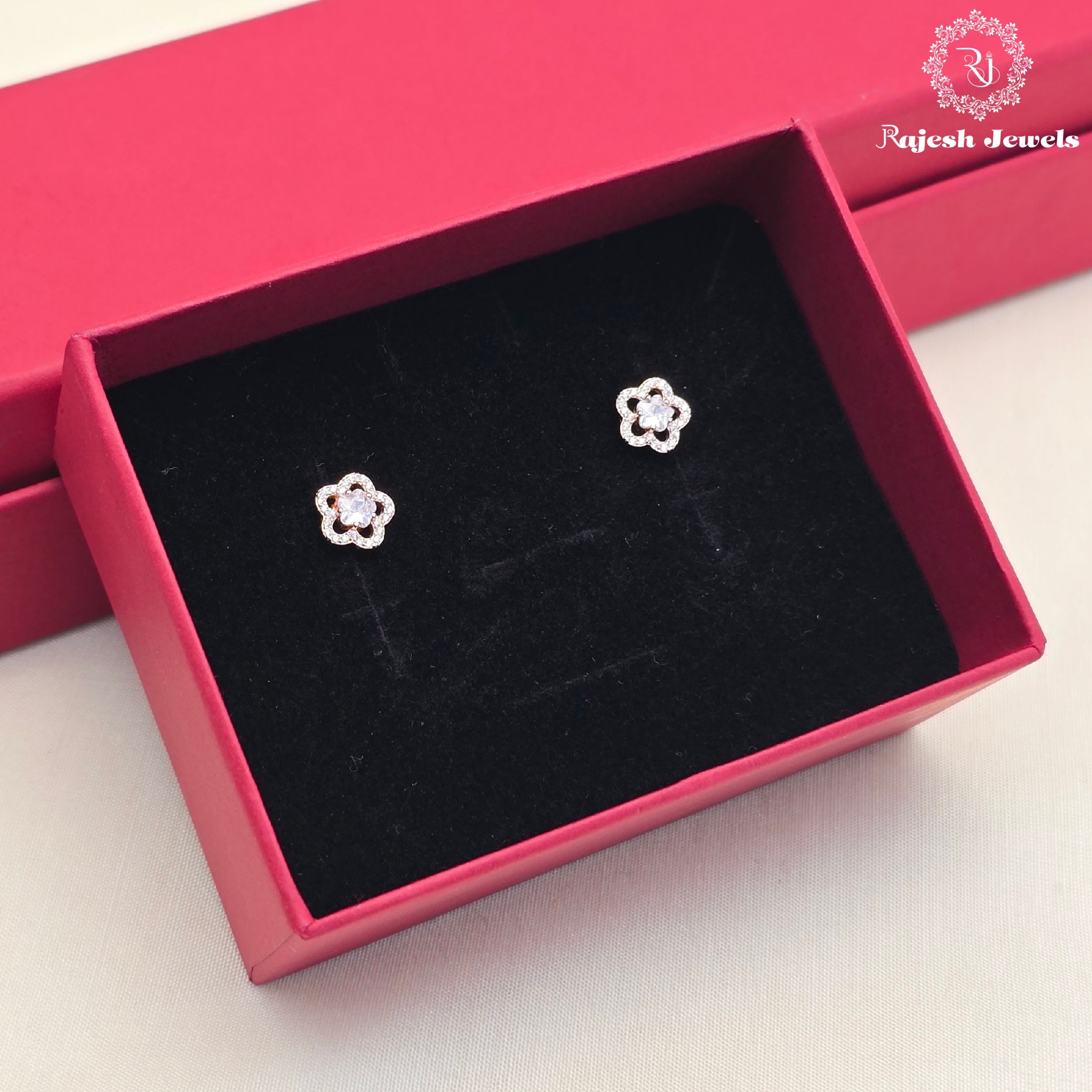 Exceptional Rosegold Solitaire Stud Earring