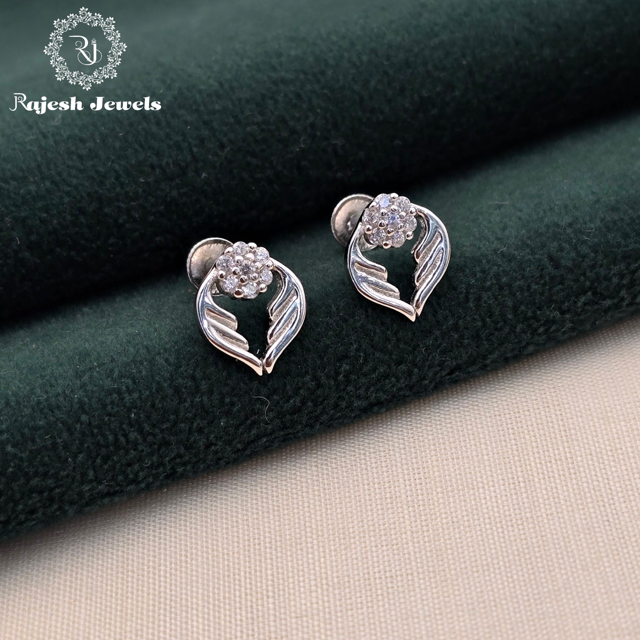 Shimmering Cz South Screw Stud Earrings