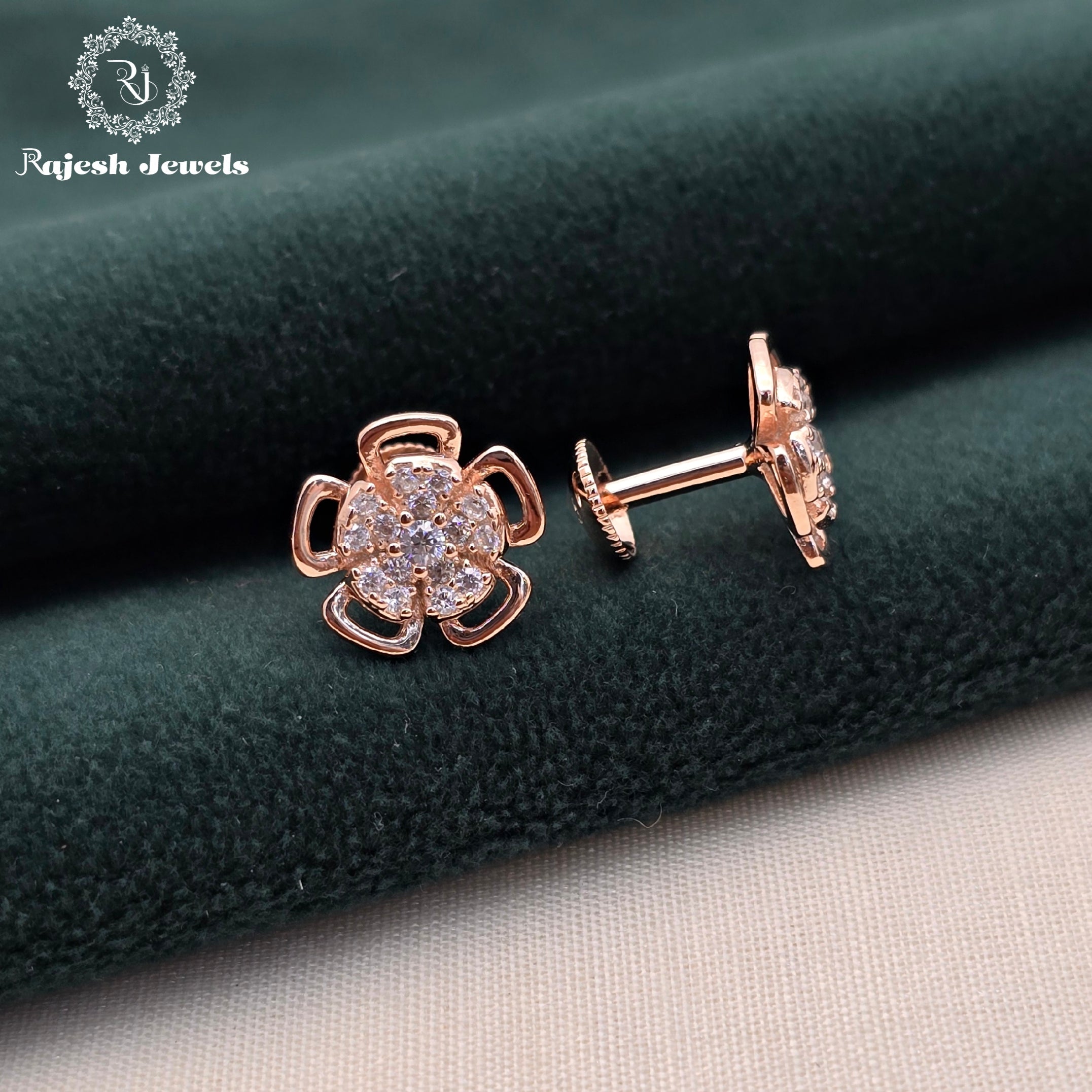 Office Wear Floral South Screw Stud Earrings