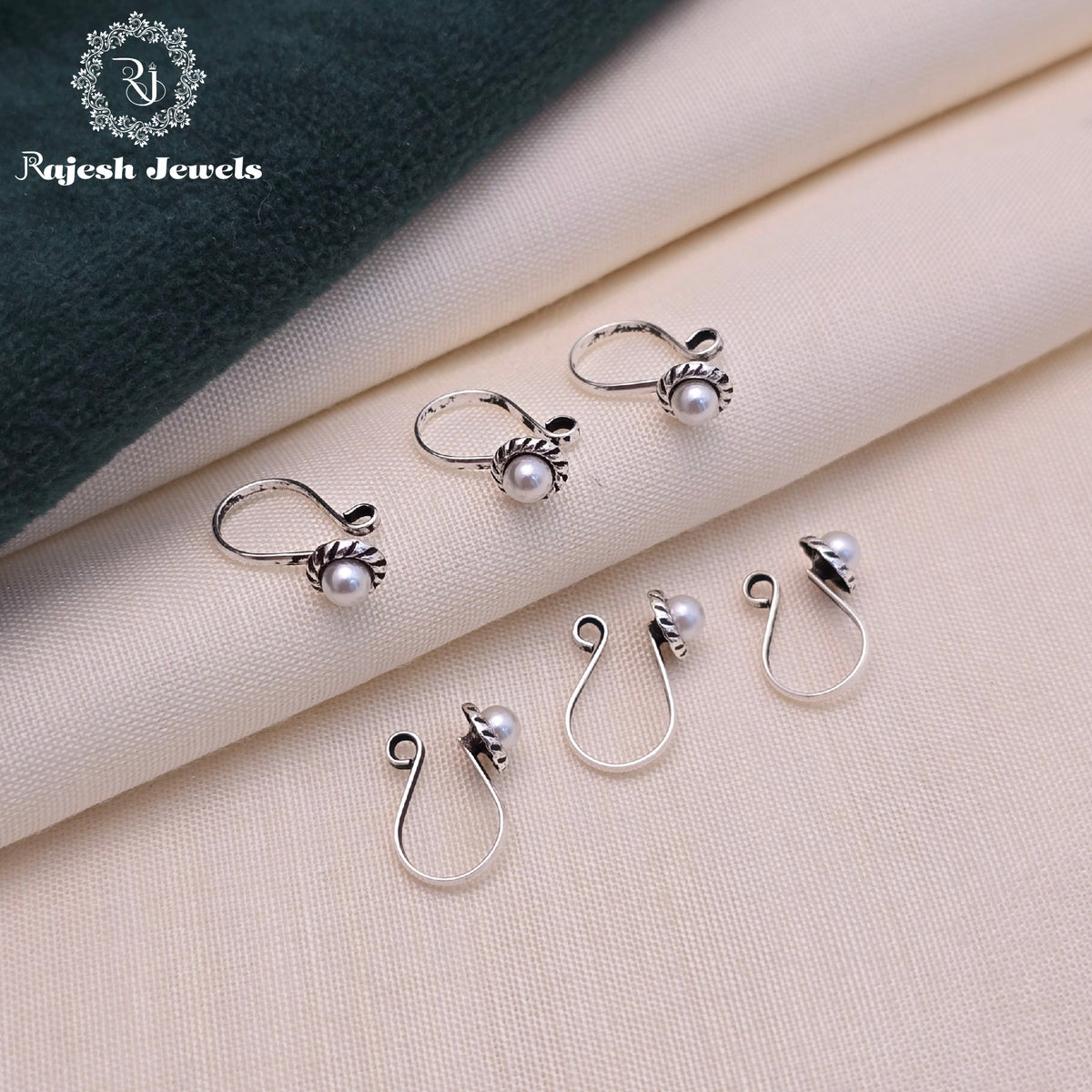 Pearl Clip On Silver Nosepin