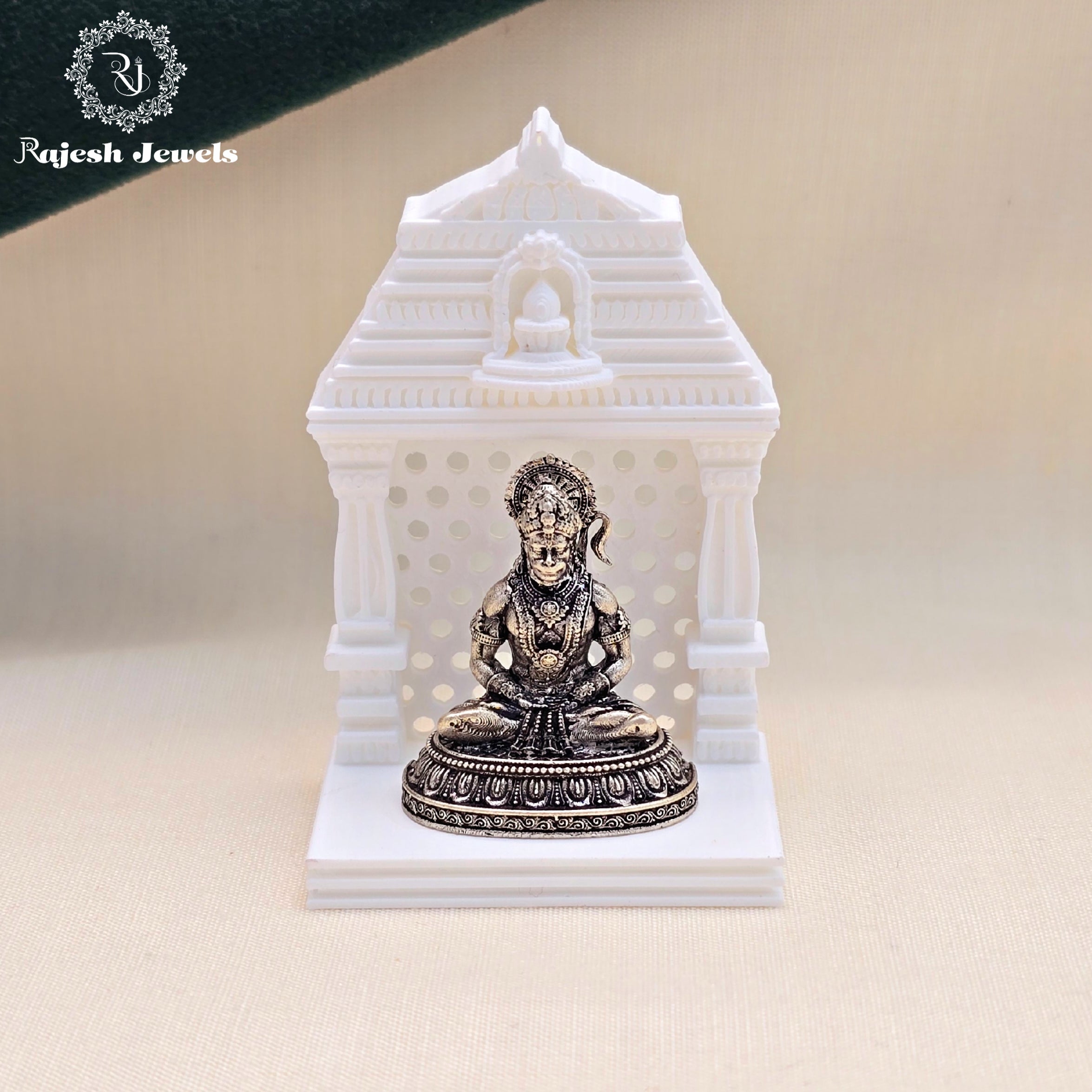 Meditating 3D 925 Silver Hanuman Idol