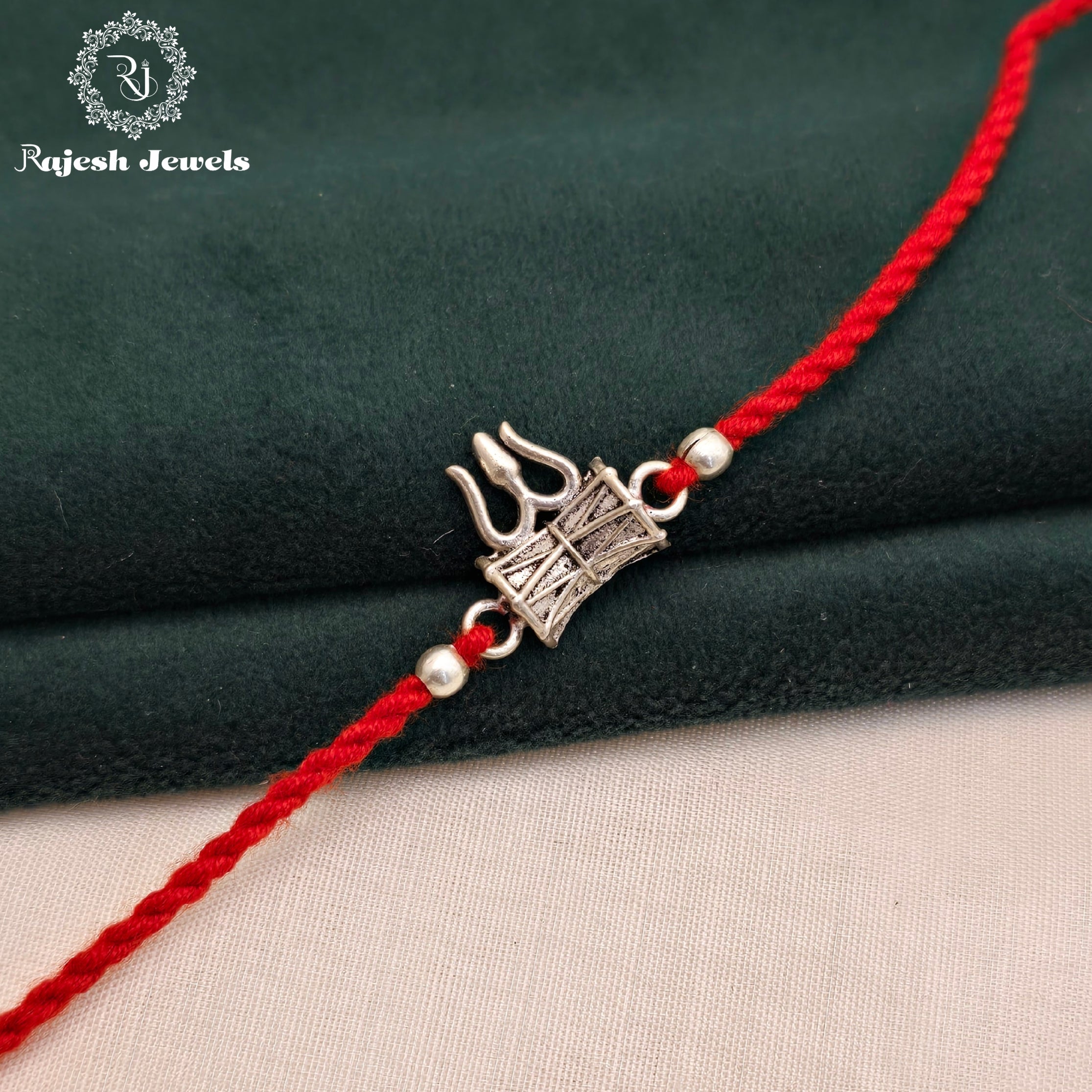 Trishul Damaru Silver Rakhi