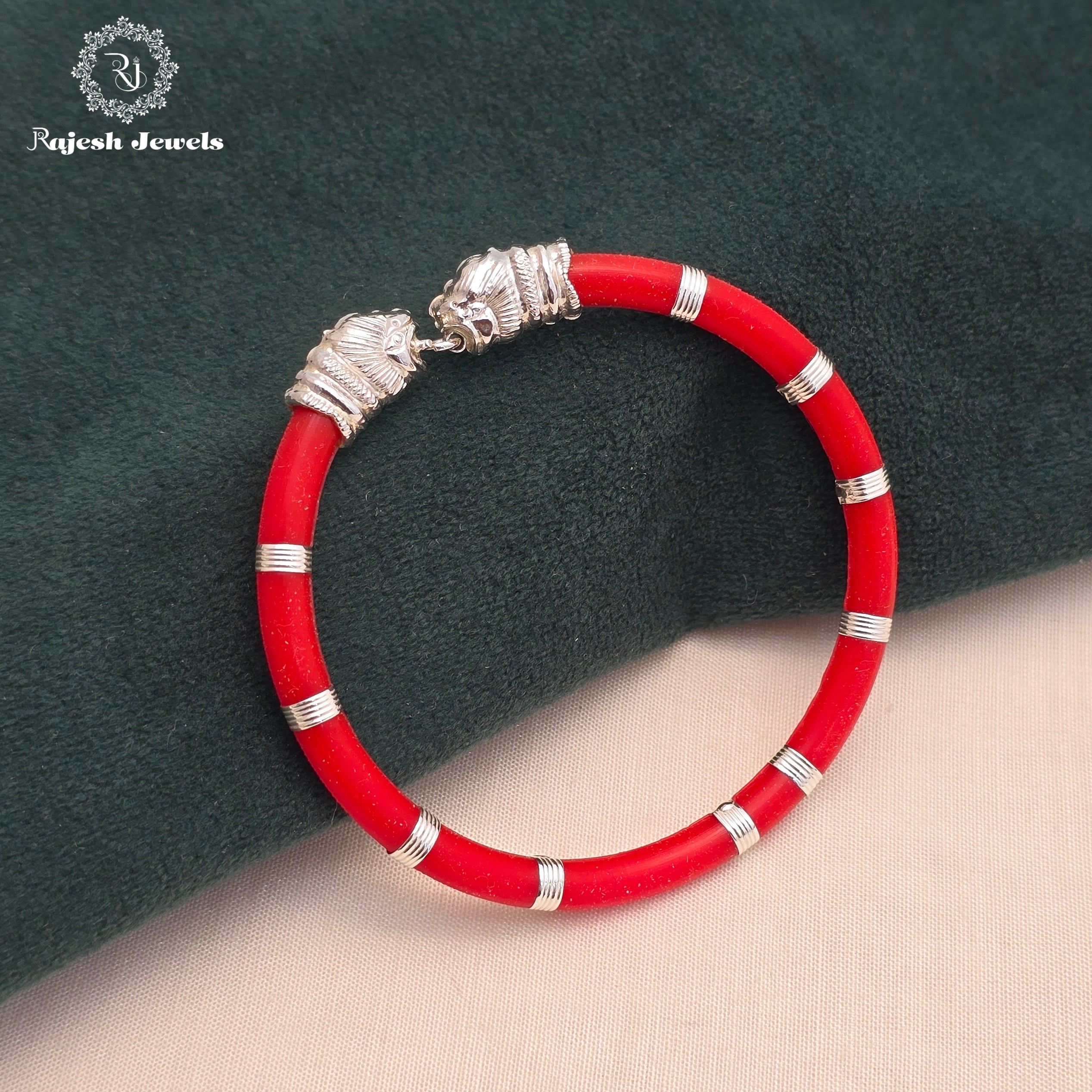 Lion Face Red Silicon Men's Bracelet