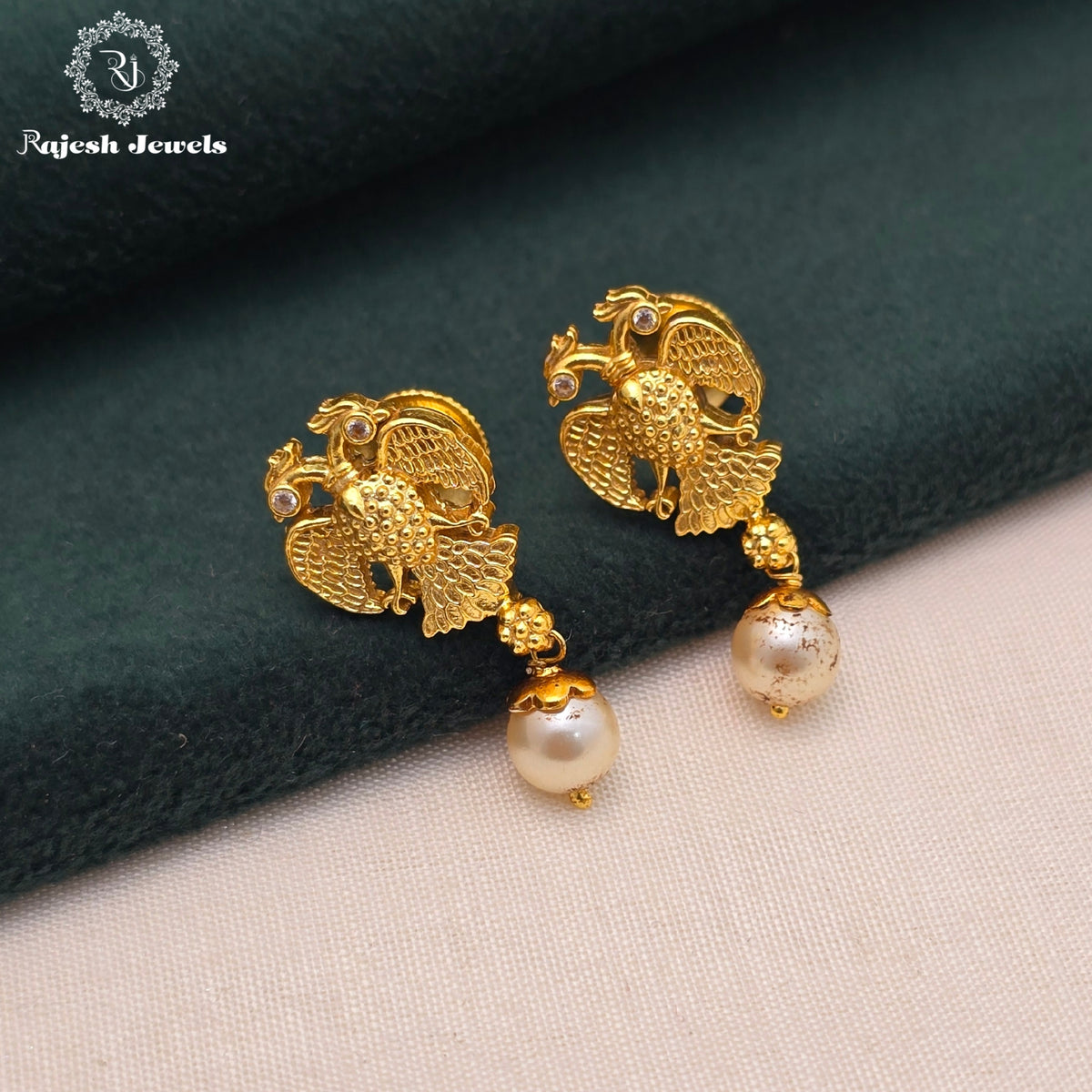 Gandaberunda Pearl Drop Earrings
