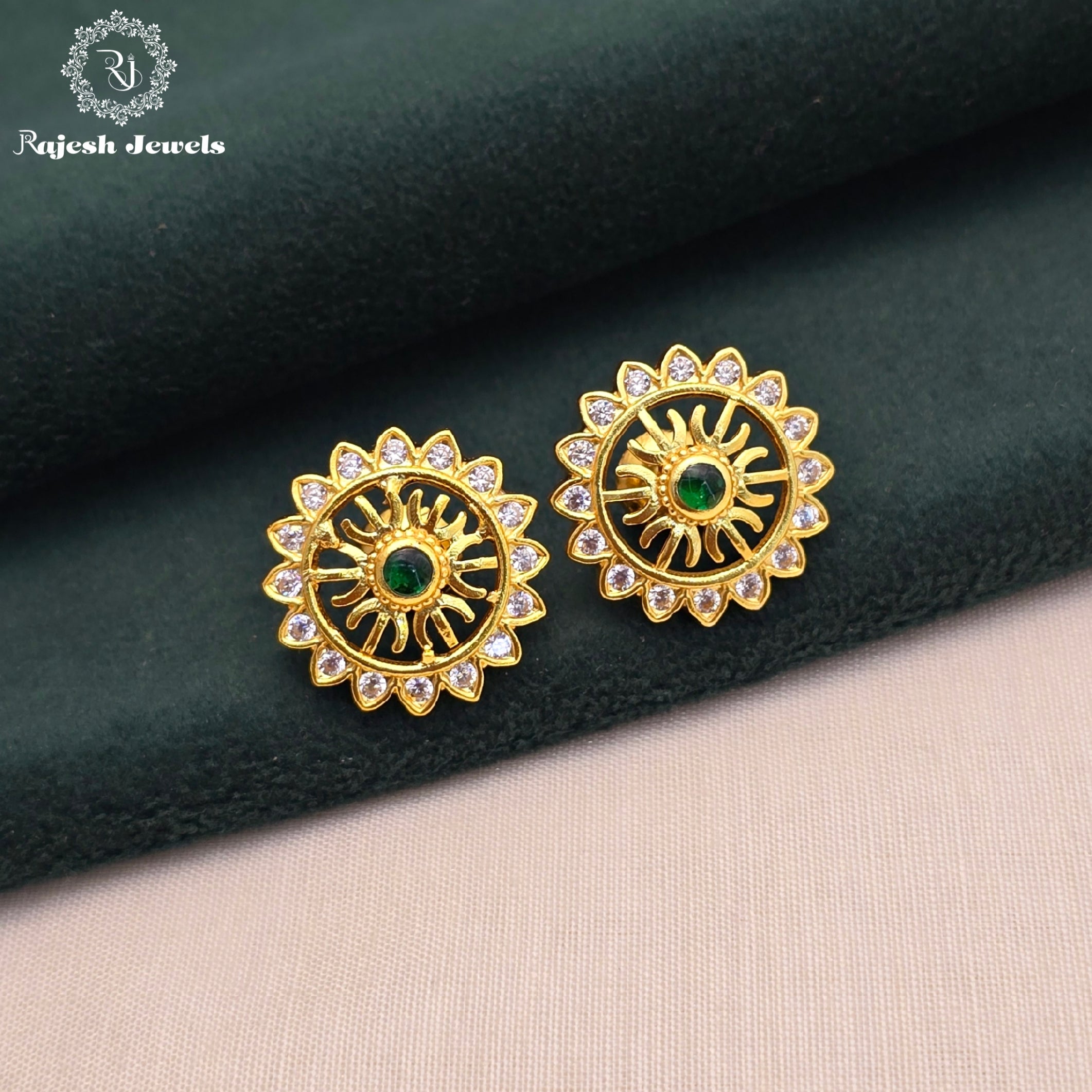 Shimmering Cz Gold Plated Earrings