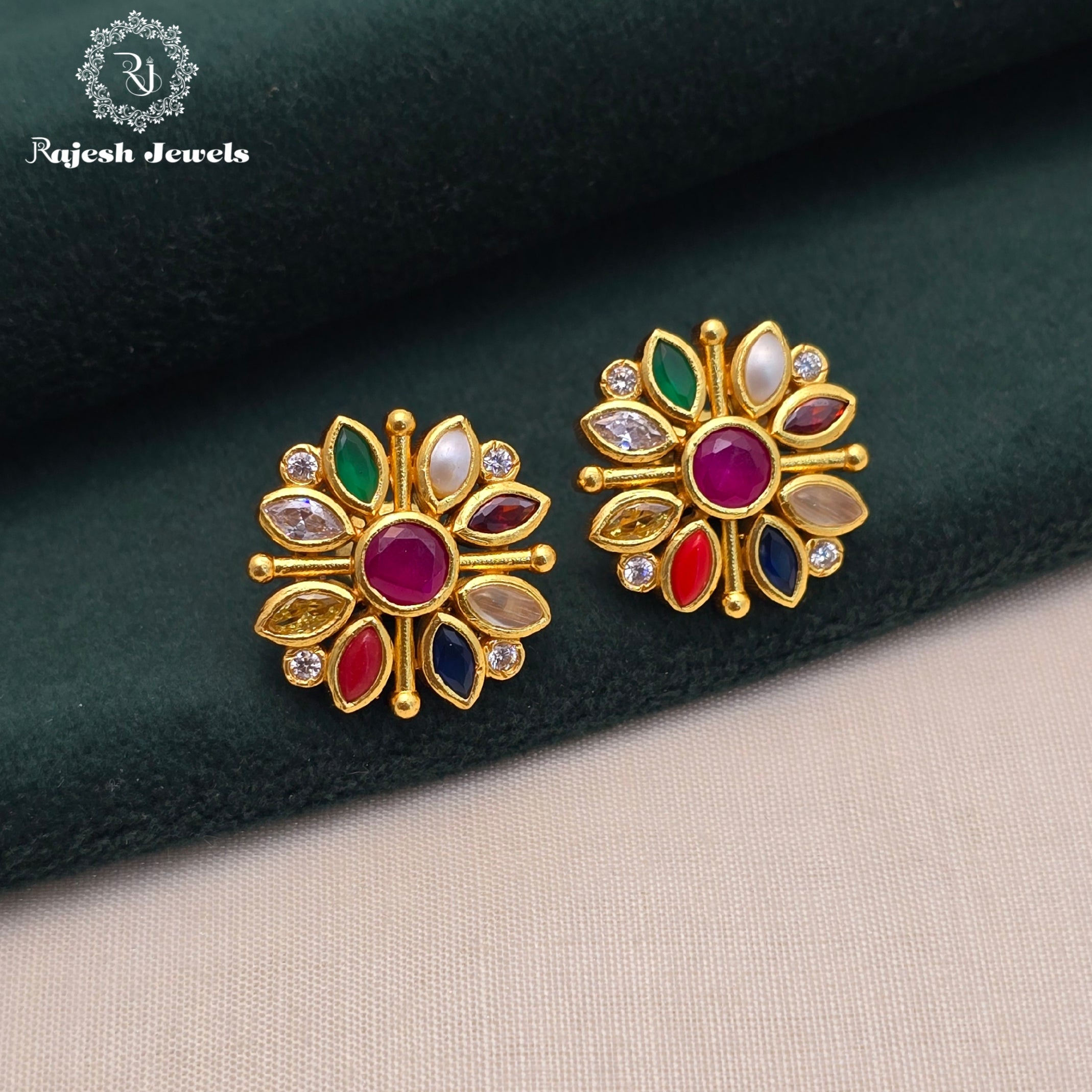 Astonishing Navrathan Stud Earrings