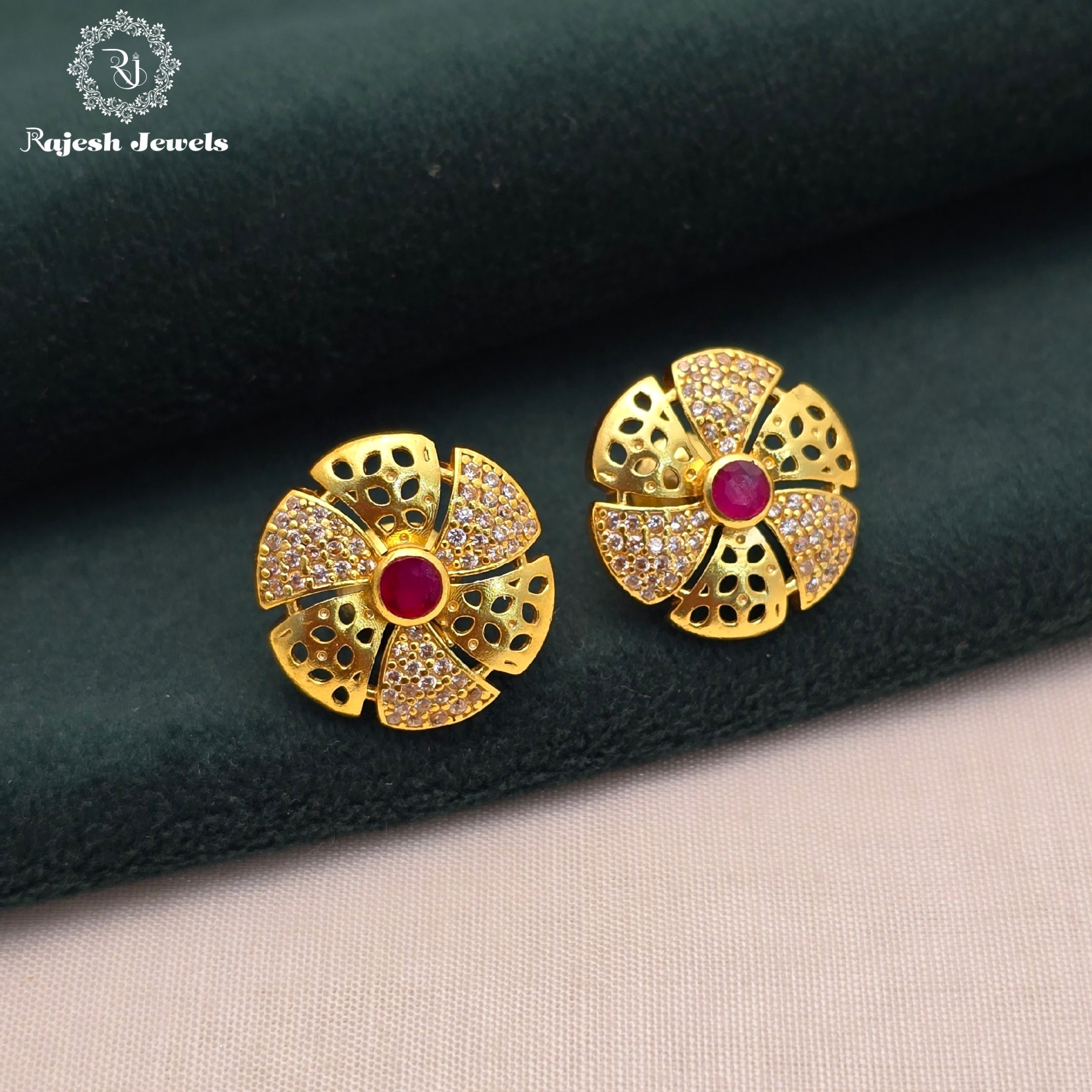 Superlative Gold Plated Stud Earrings