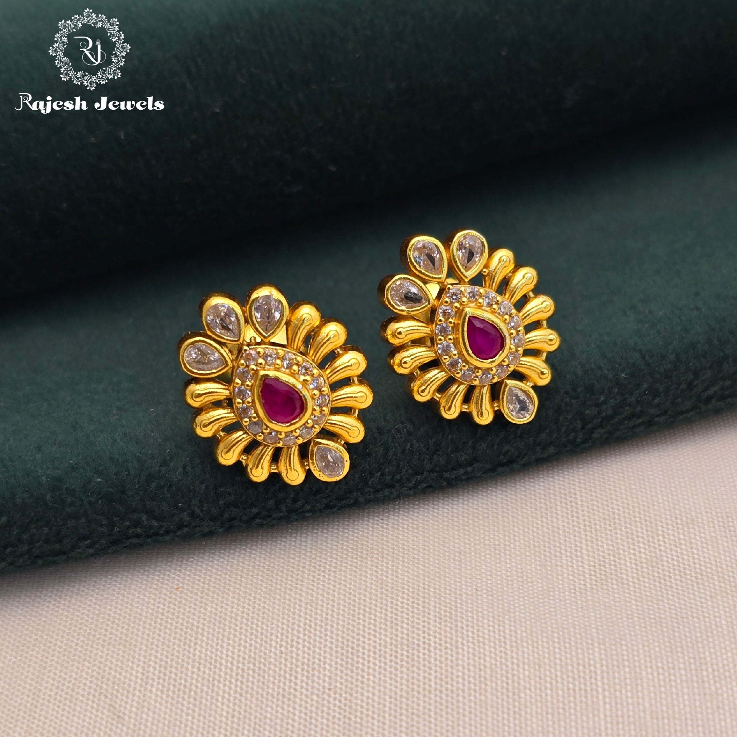 Fabulous Gold Plated Stud Earrings