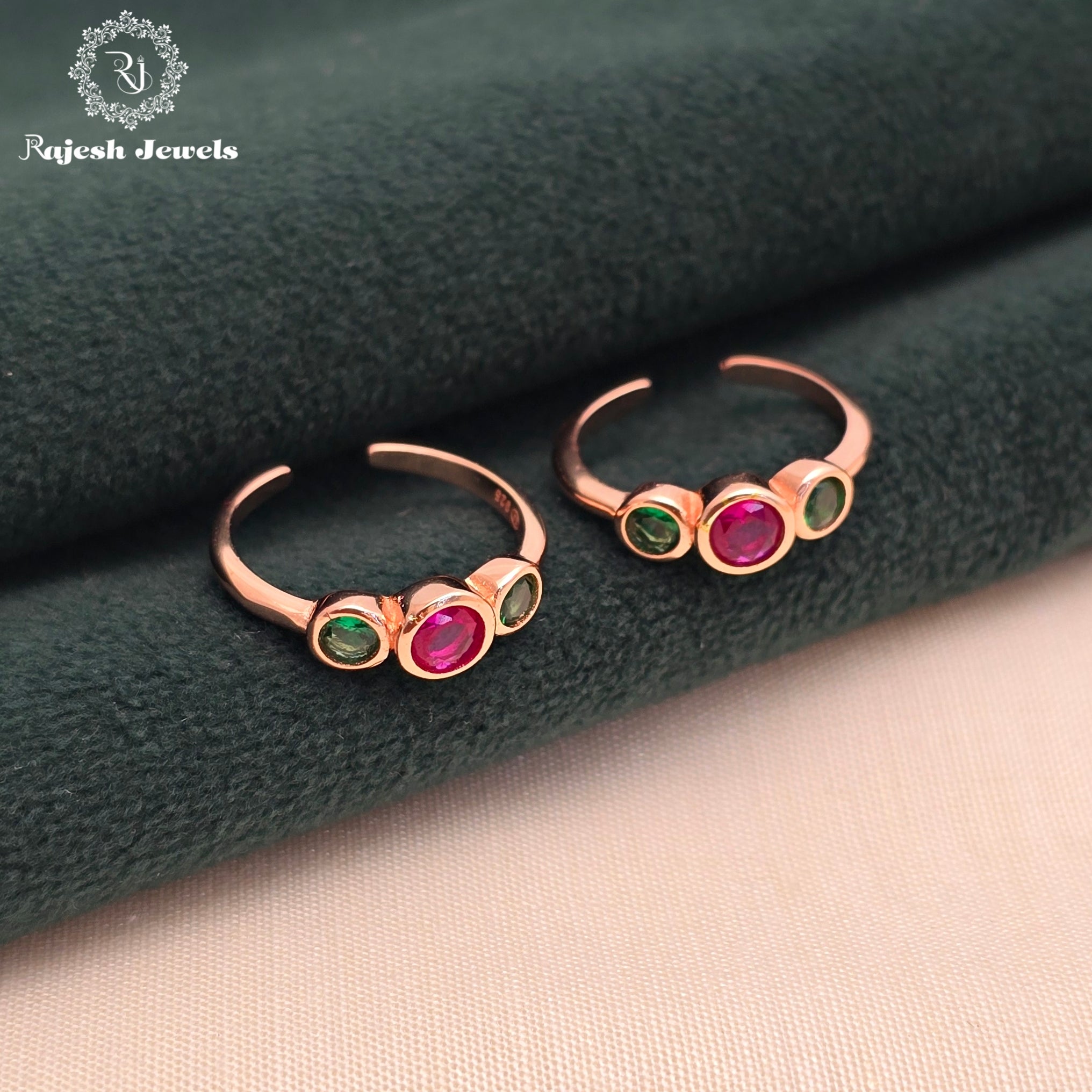 Red Green Rosegold Toerings