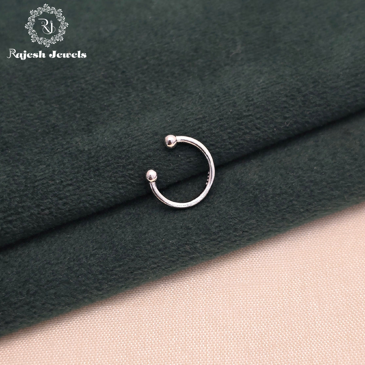 Plain Rhodium Finish Septum Nose Pin