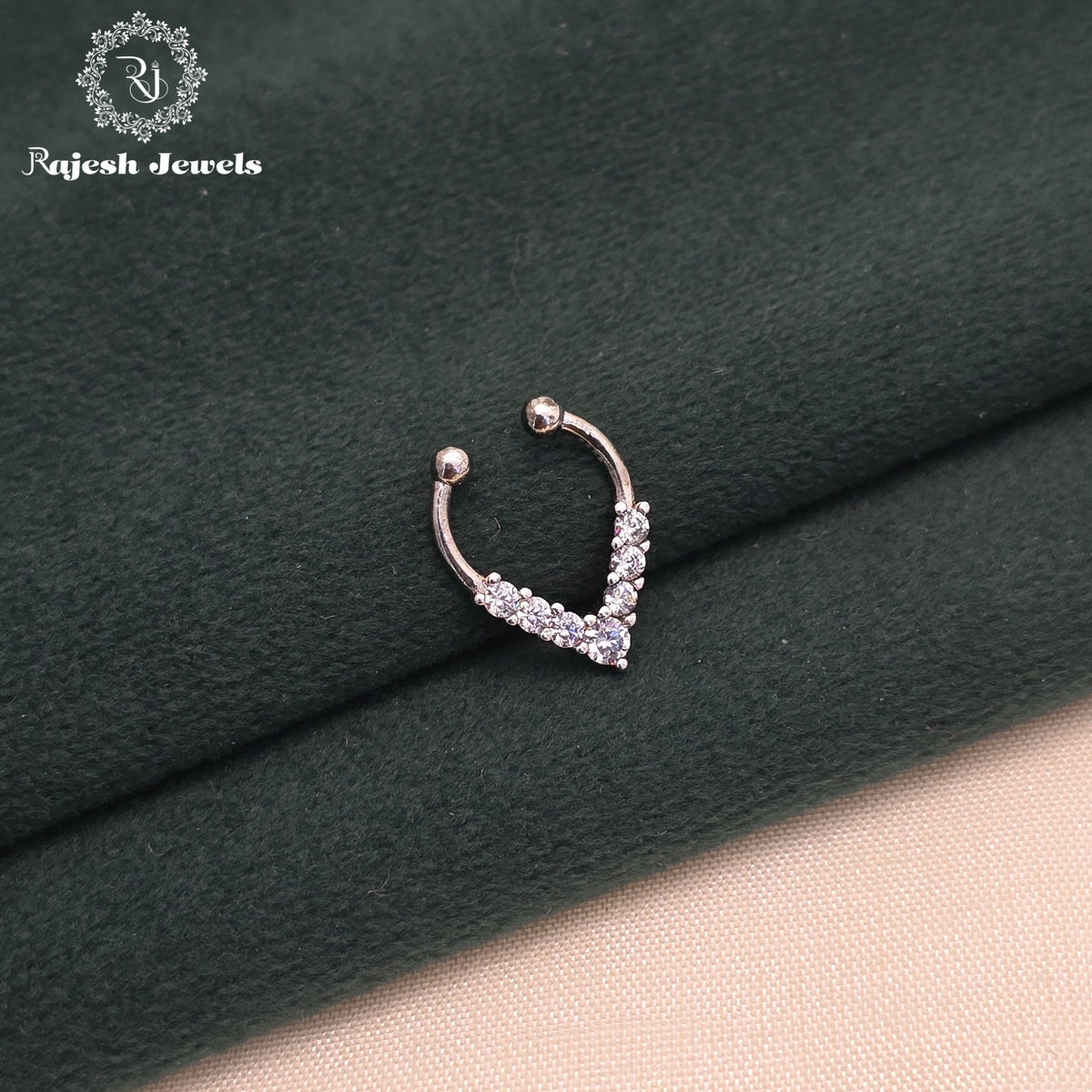 Pleasing Cz Septum Nose Pin