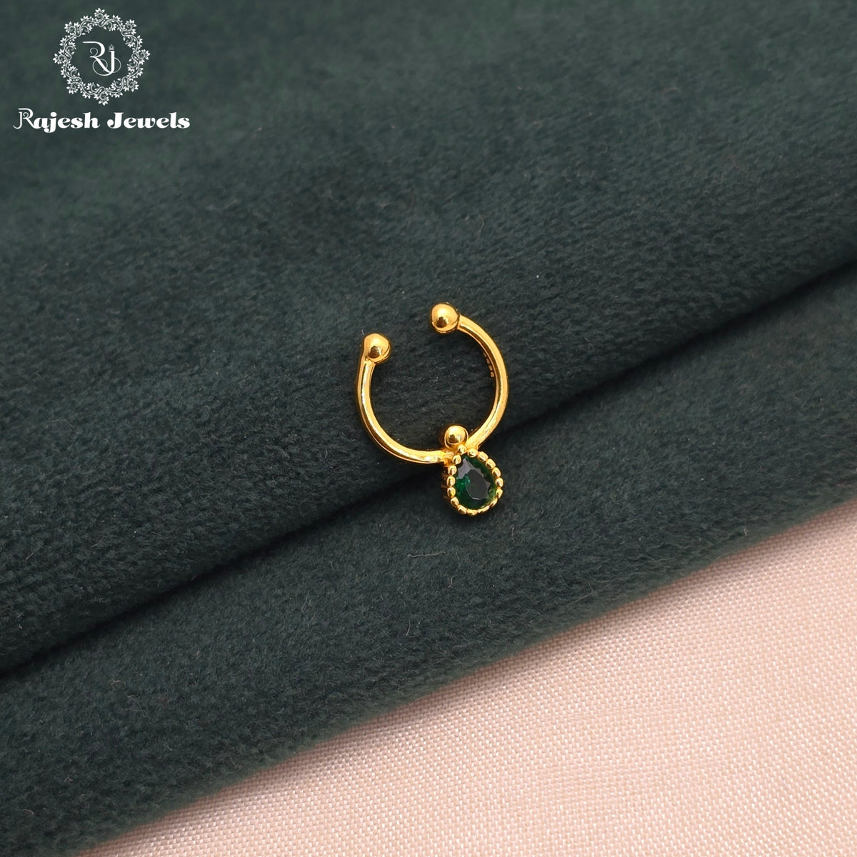 Green Teardrop Septum Nose Pin