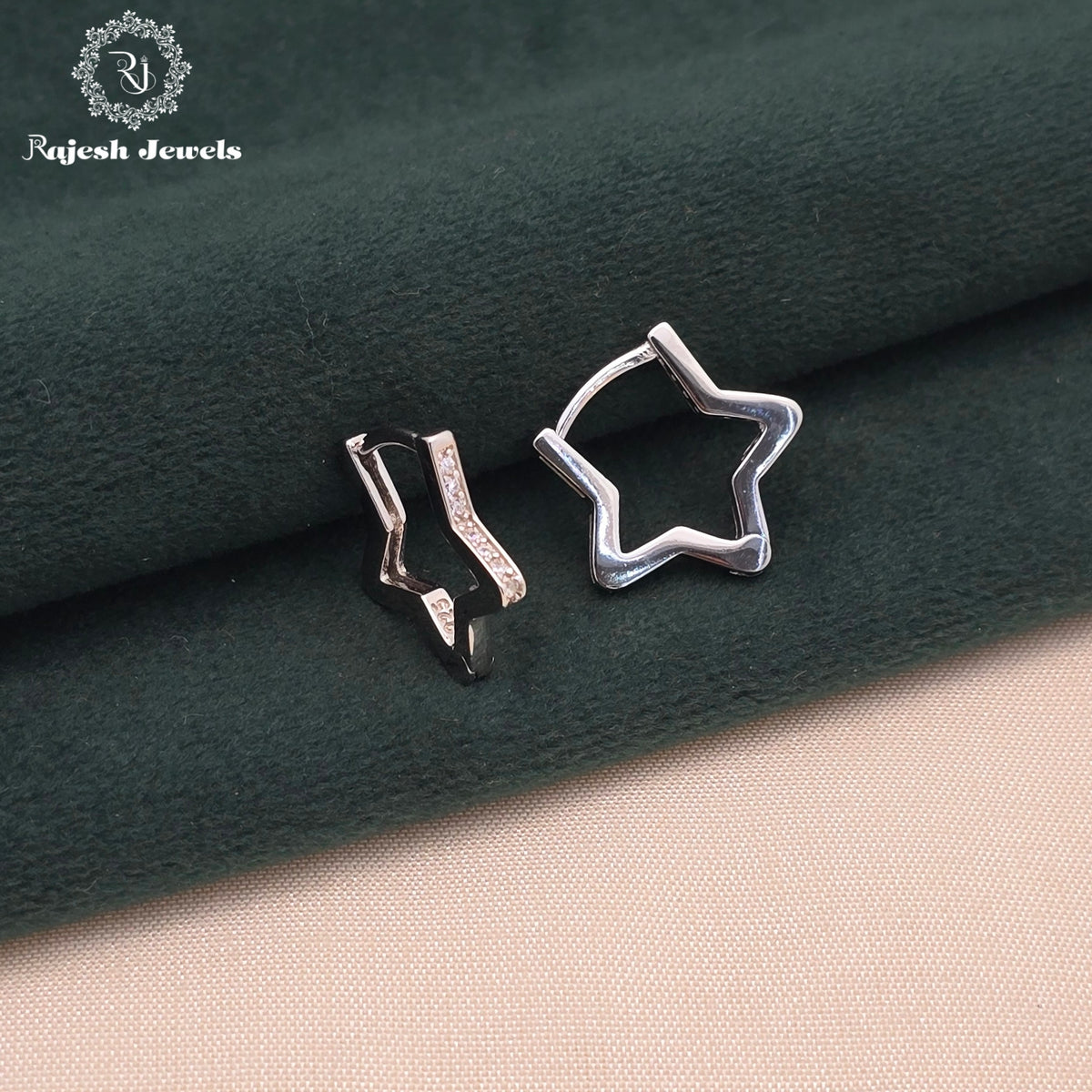 Lucky Star Cz Hoop Earrings