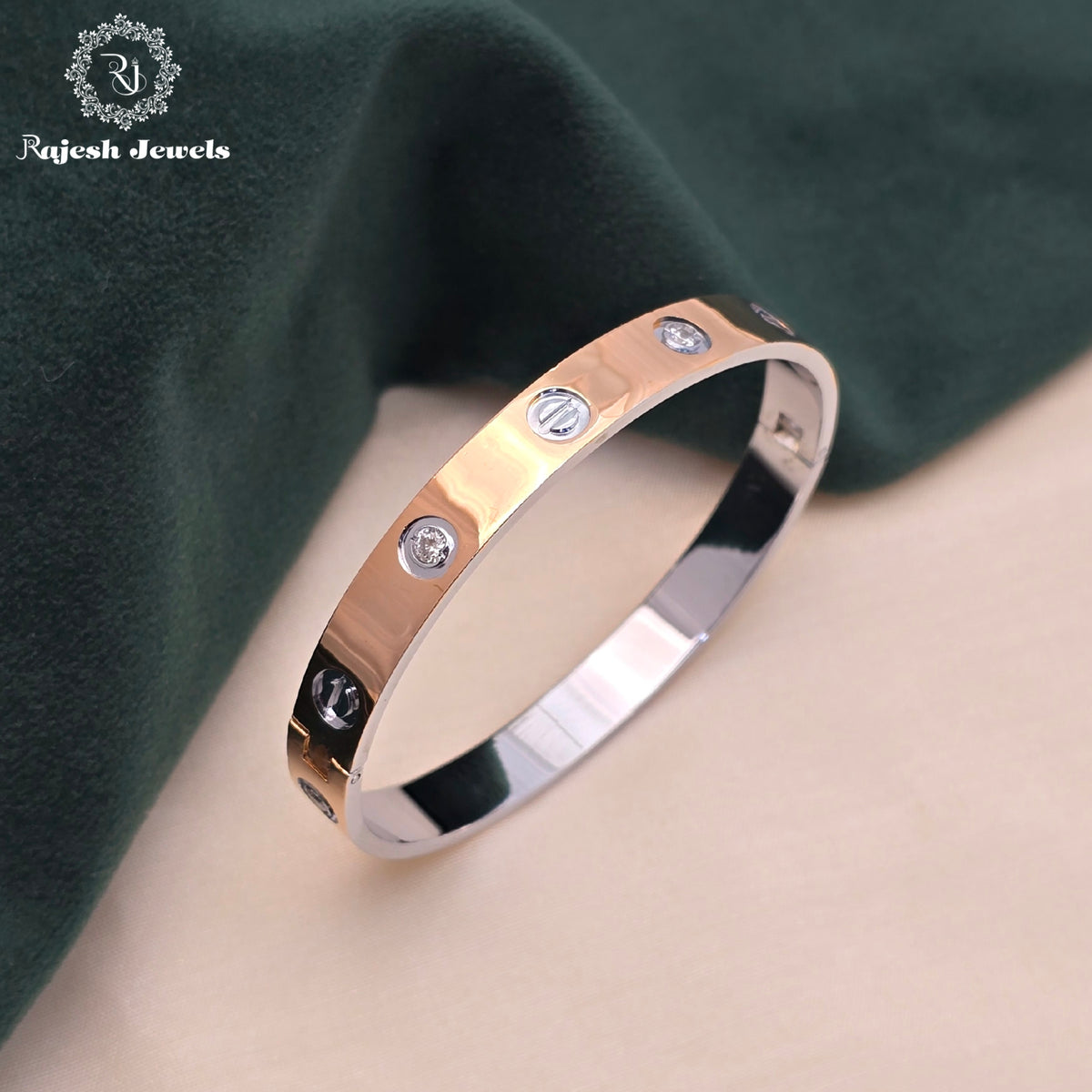 Oval Shaped Dual Tone Hand Kada