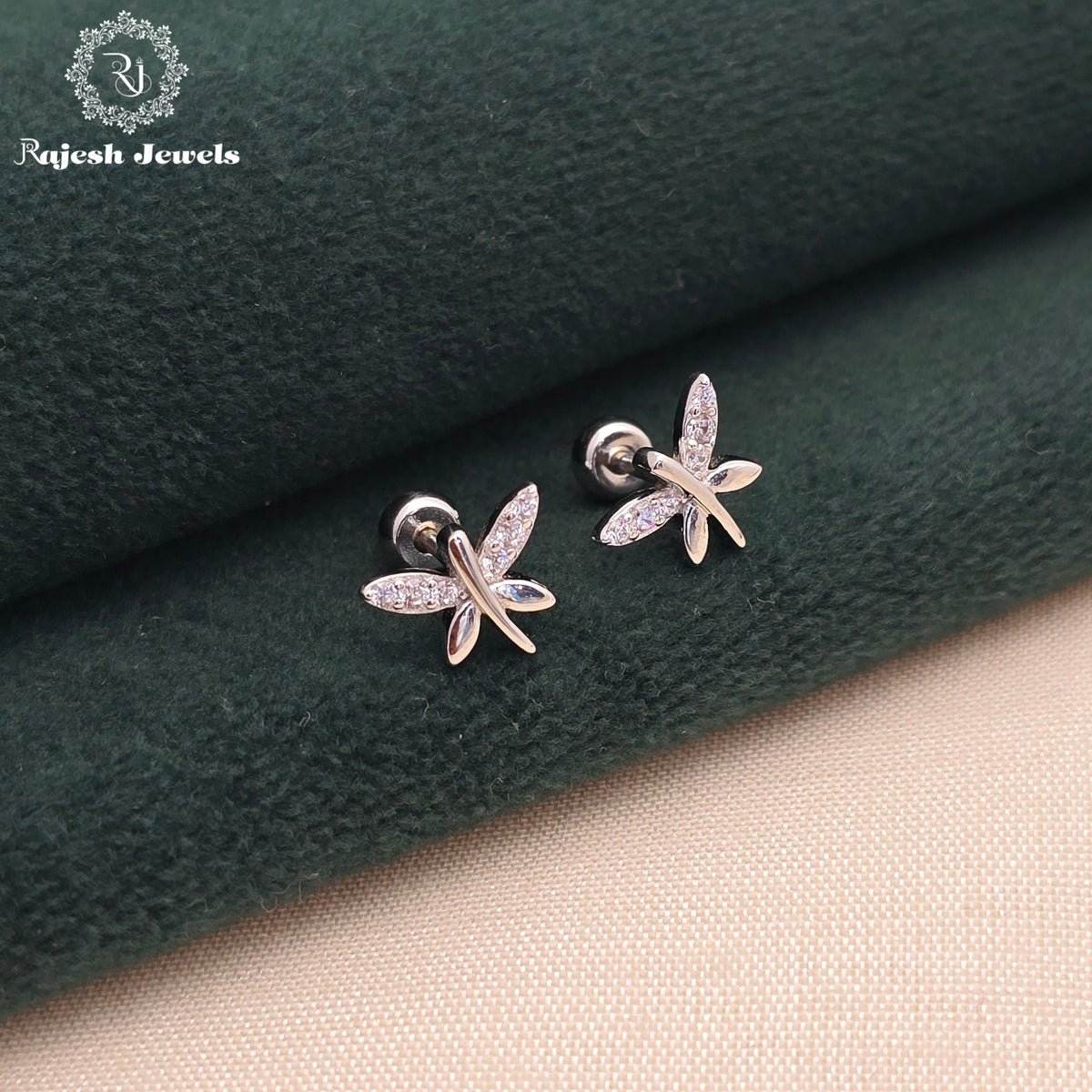 Luxe Cz Butterfly Stud Earrings