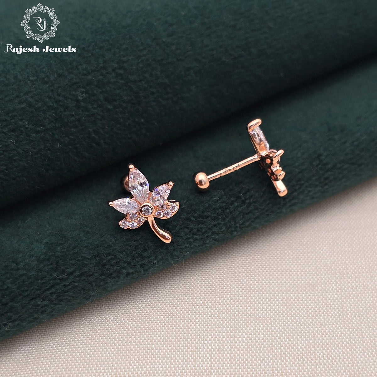 Alluring Rosegold Cz Earrings