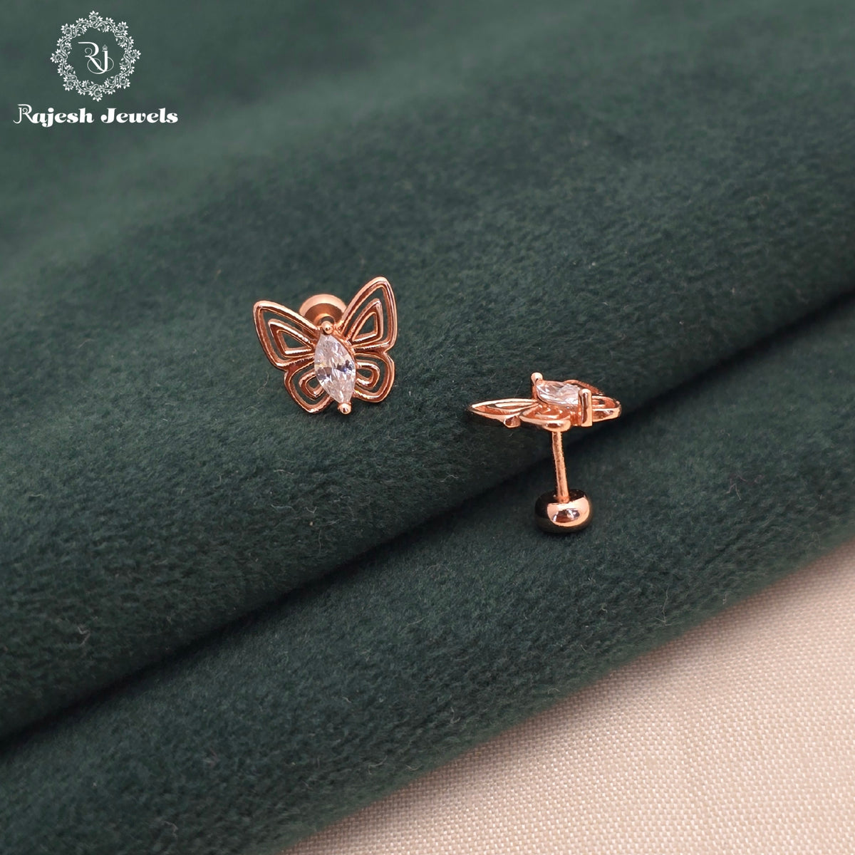 Fabulous Butterfly Rosegold Studs