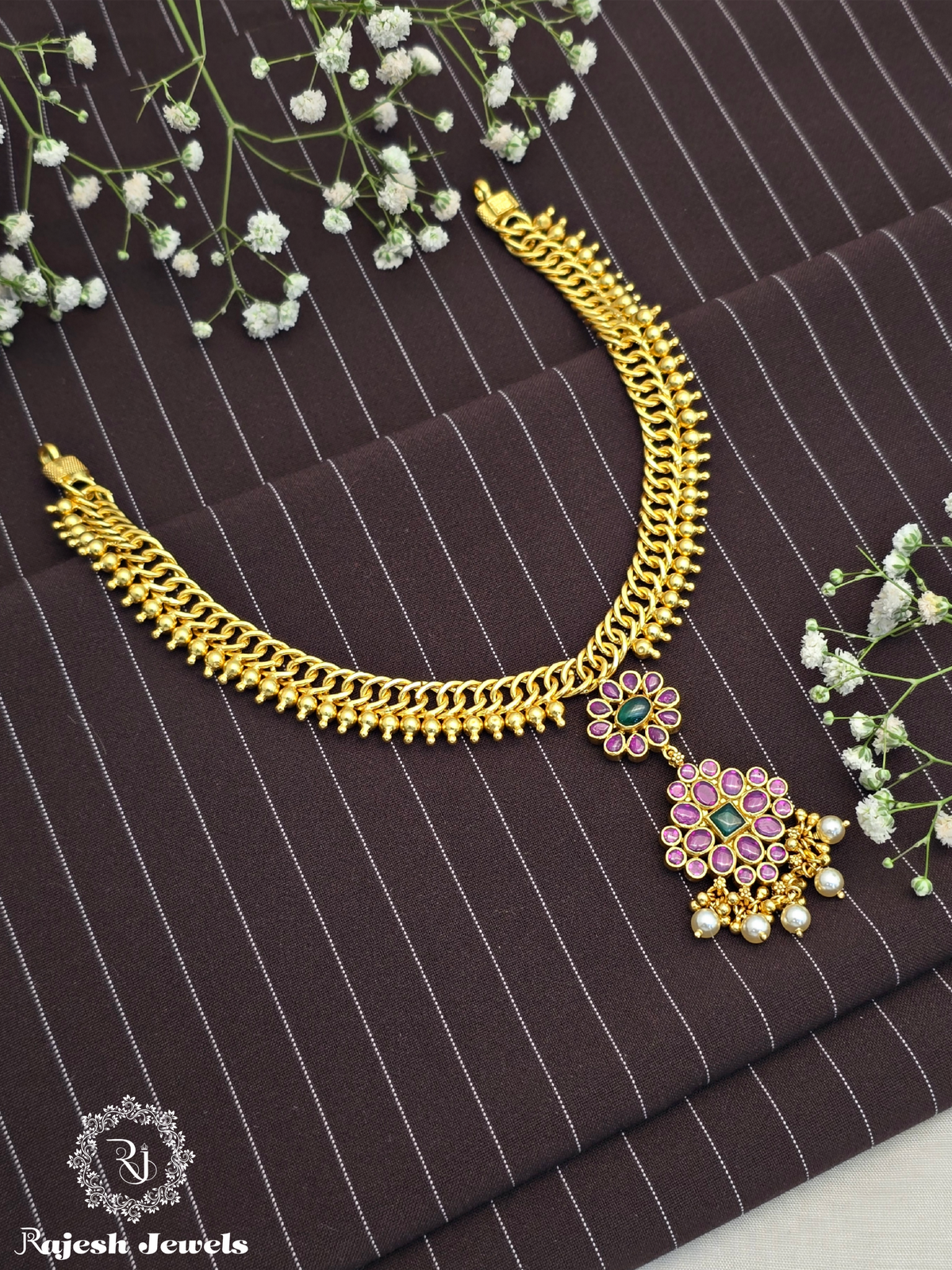 Artistic Reversible Jalebi Necklace
