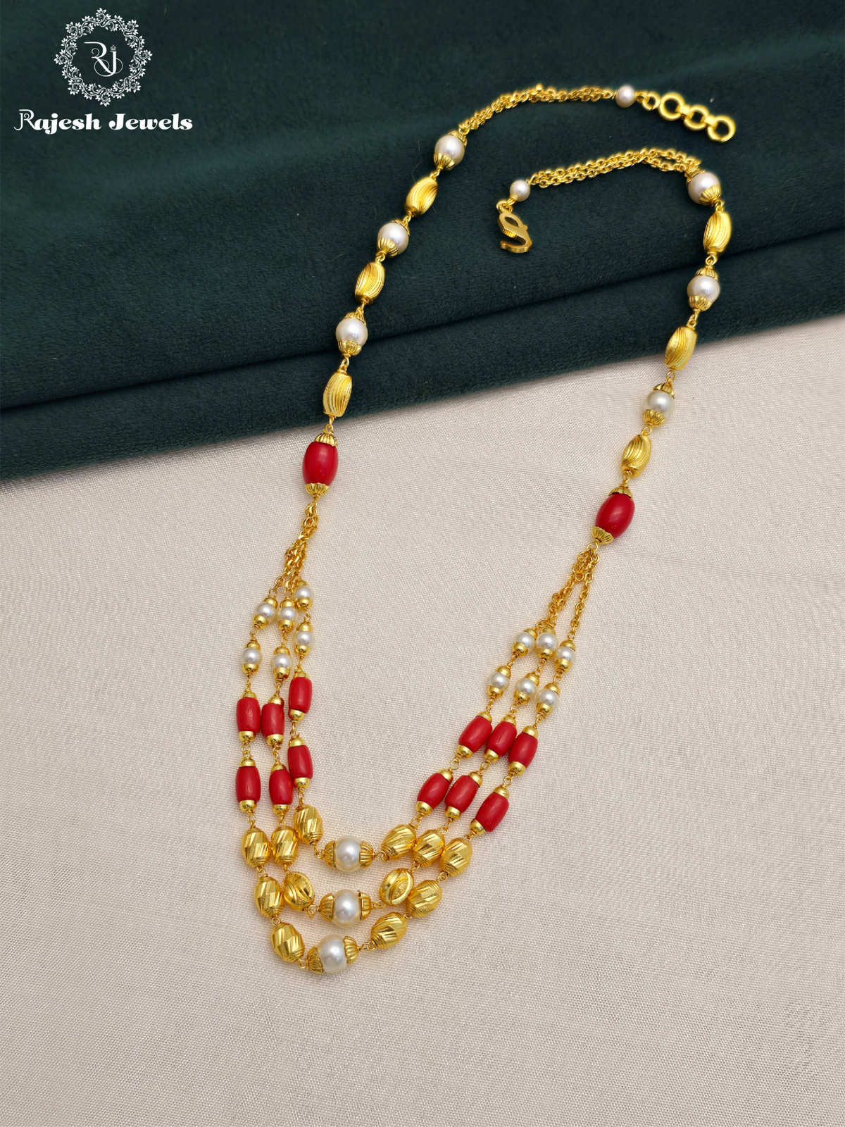 Vibrant Coral Layered Necklace