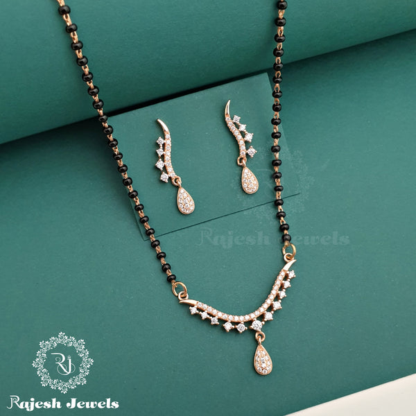 Stylish Cz Rosegold Mangalsutra