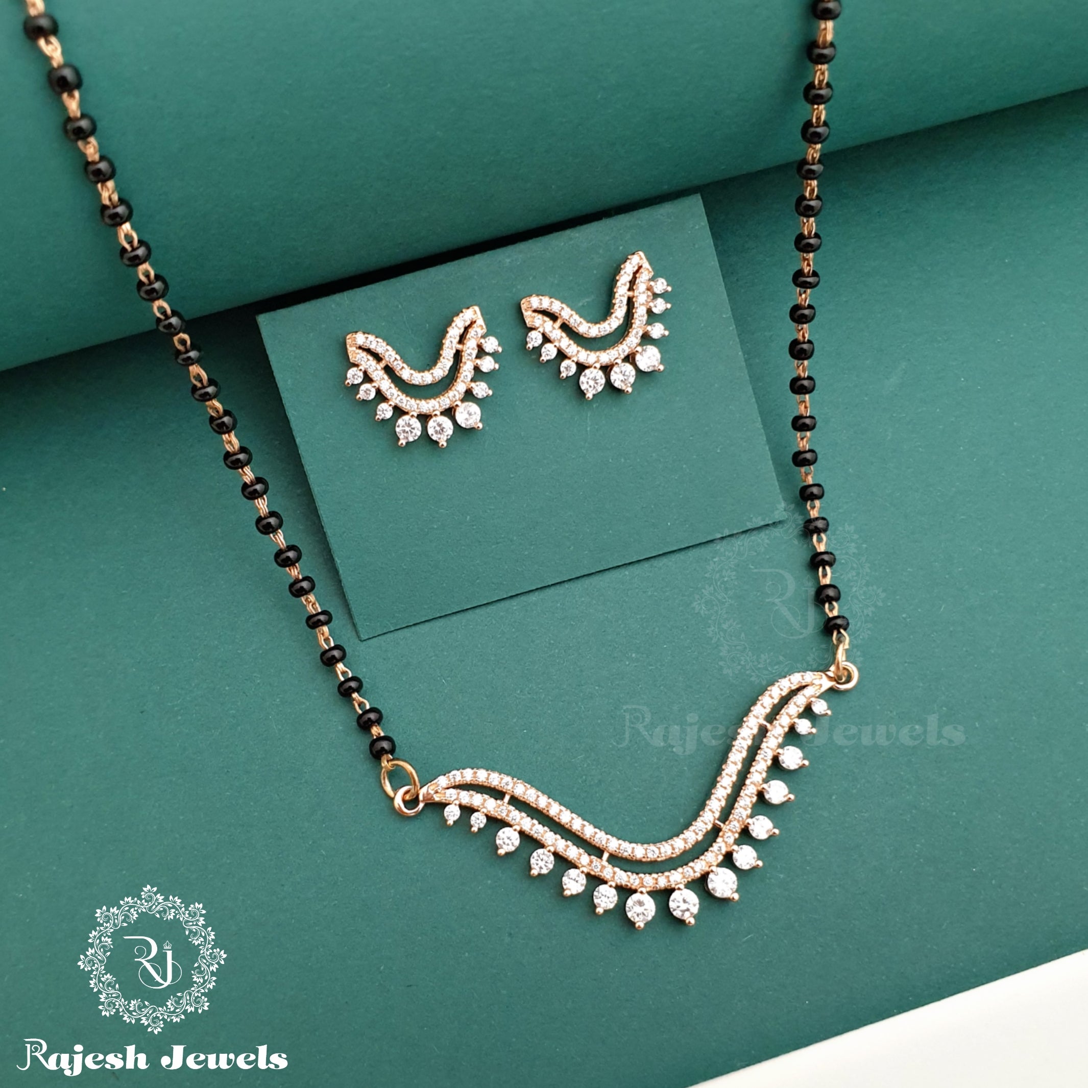 Mesmerizing Cz Rosegold Mangalsutra