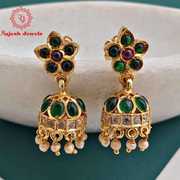 Green Flower Intricated Jumka