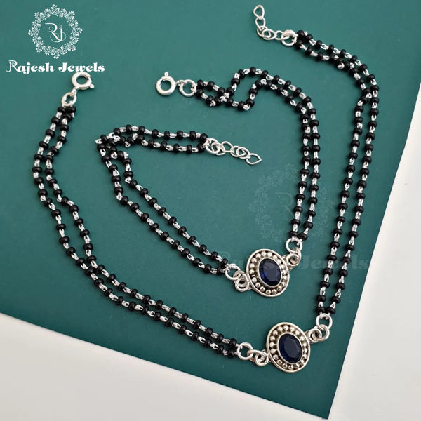 Striking Black Beads Anklet