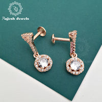 Solitaire Cz Hanging Earrings