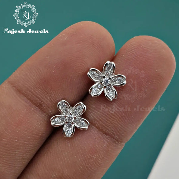 Floral Cz Stud Earrings